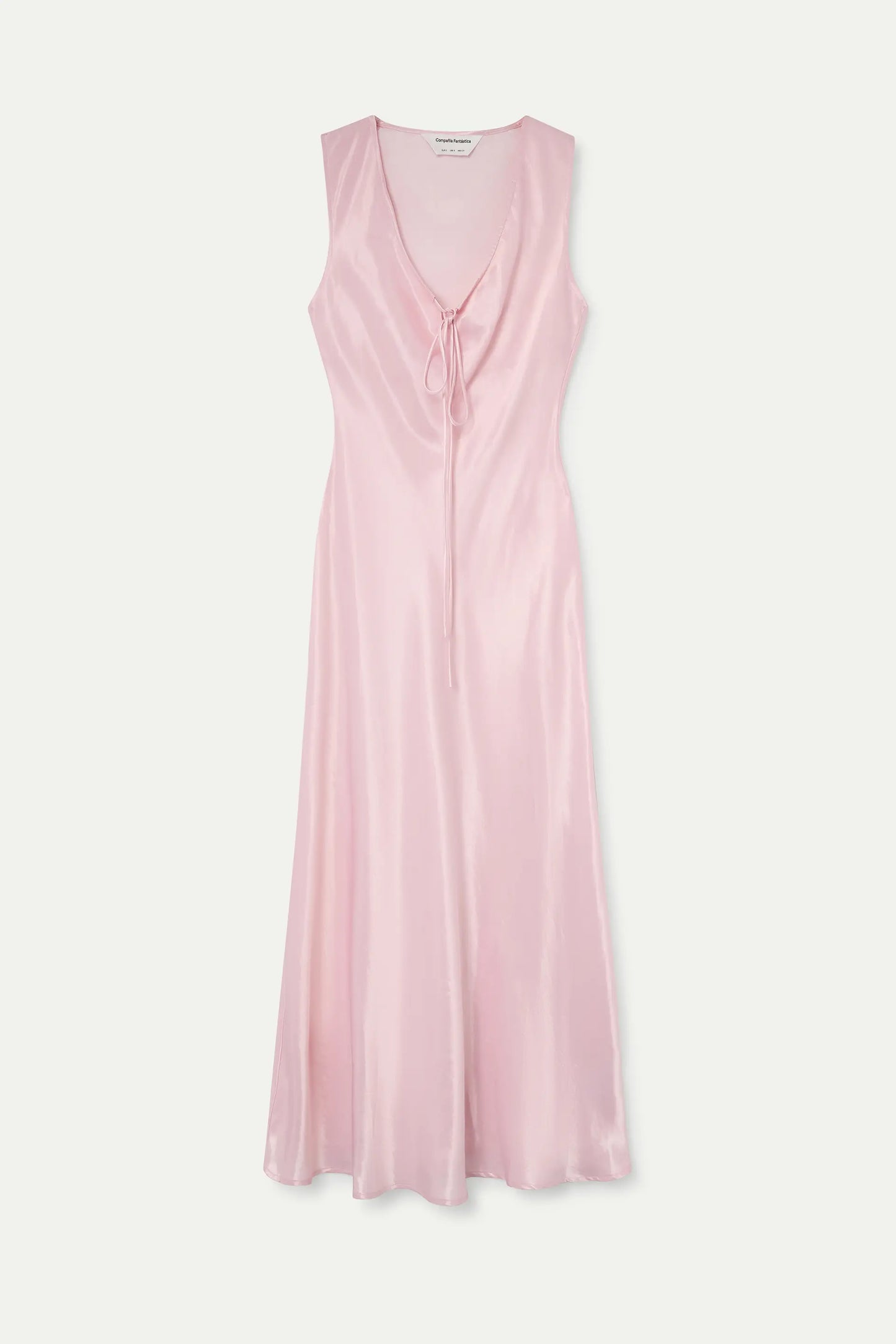 long pink satin dress