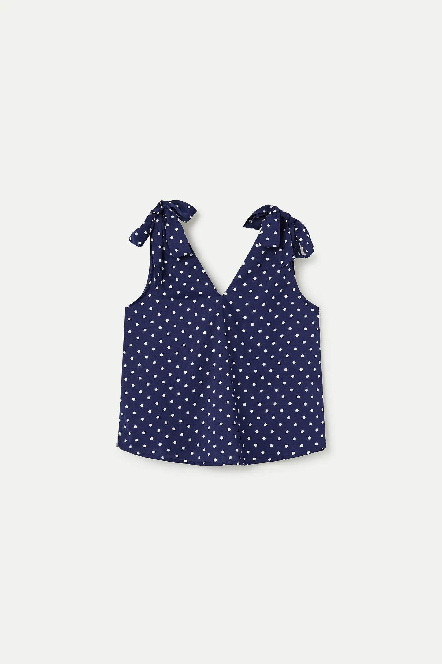 Top con estampado mini dots azul marino