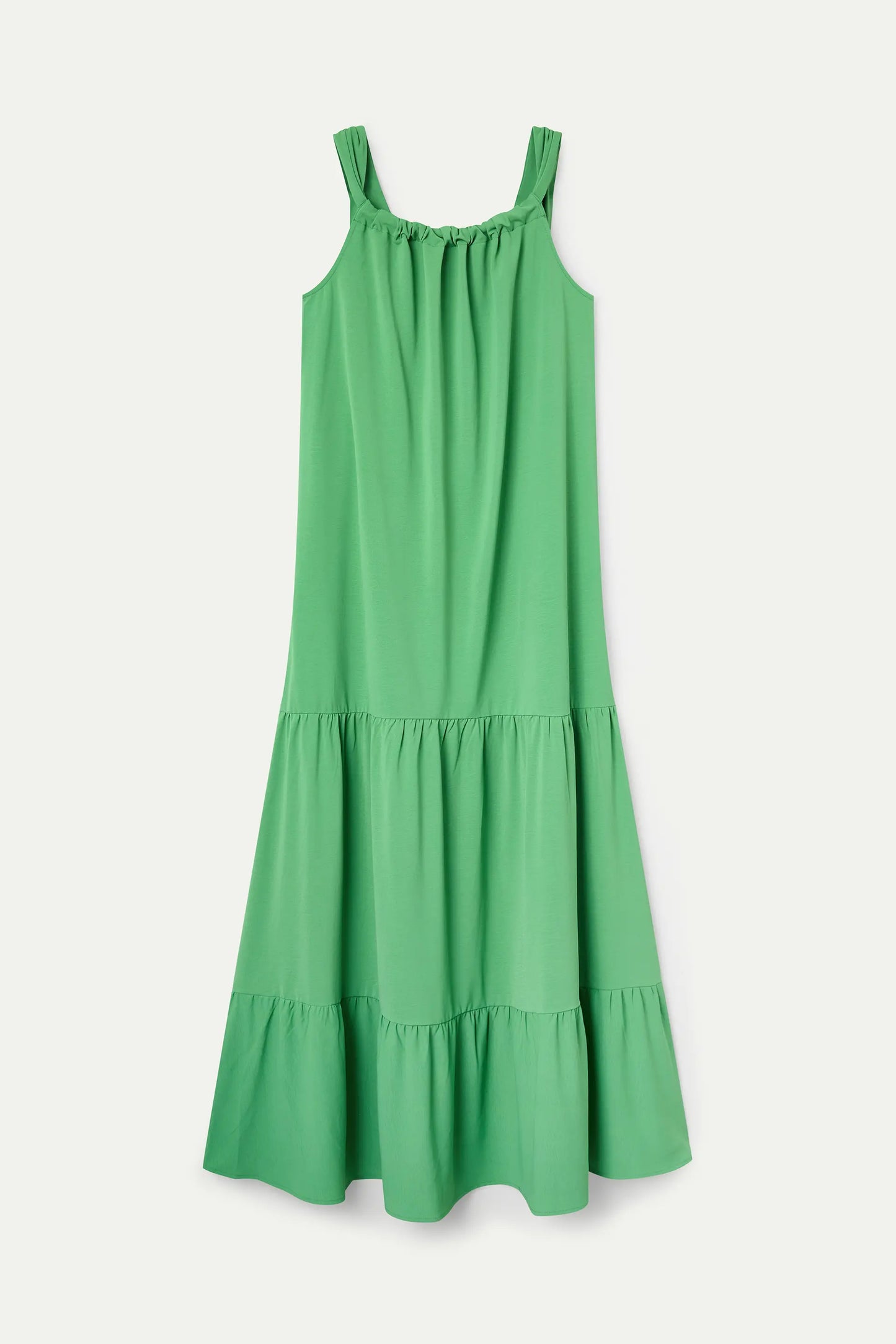 Vestido largo con tirantes verde