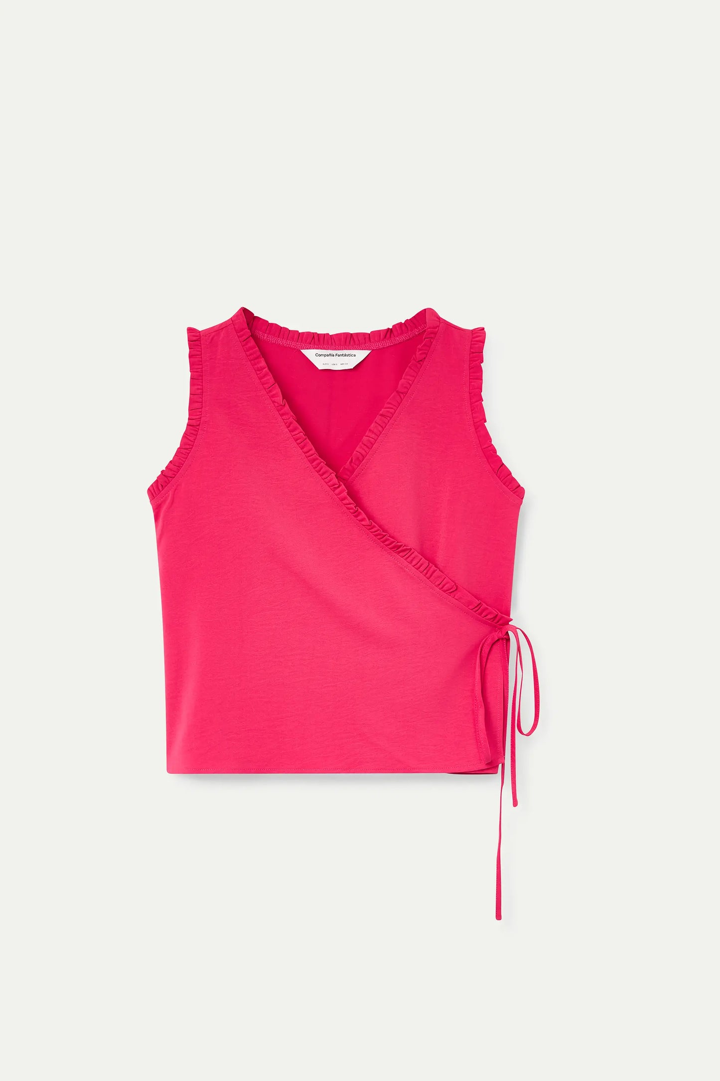 Fuchsia top with a V-neck