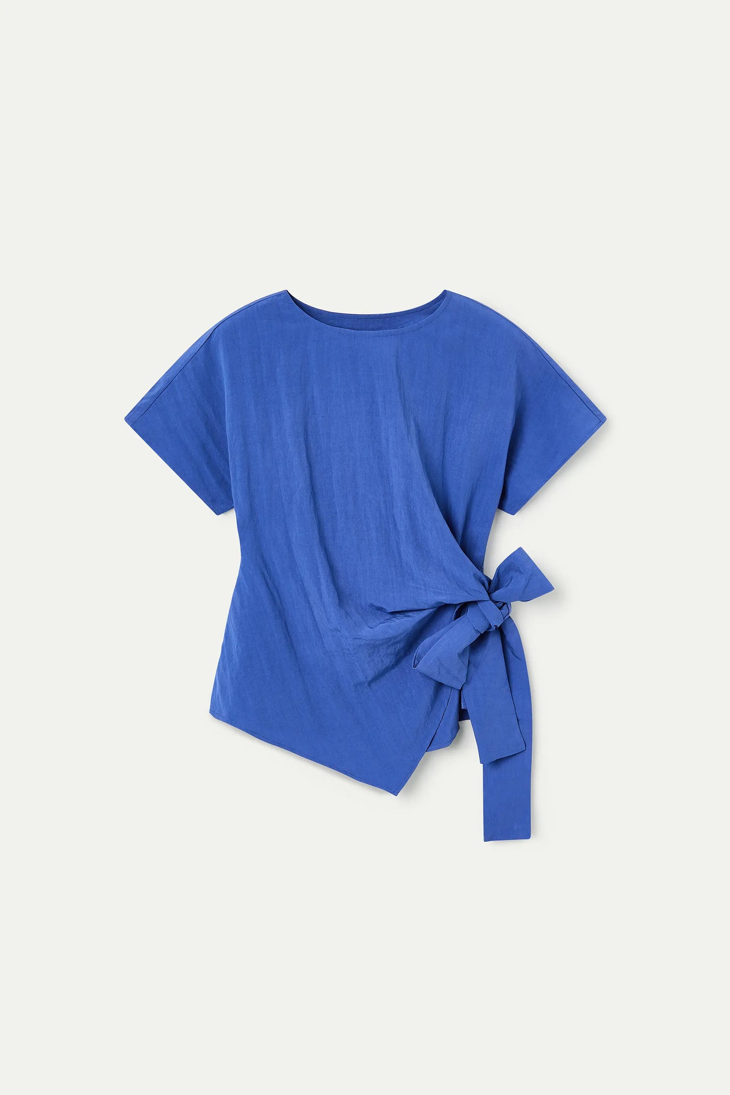 Blue top with tie detail