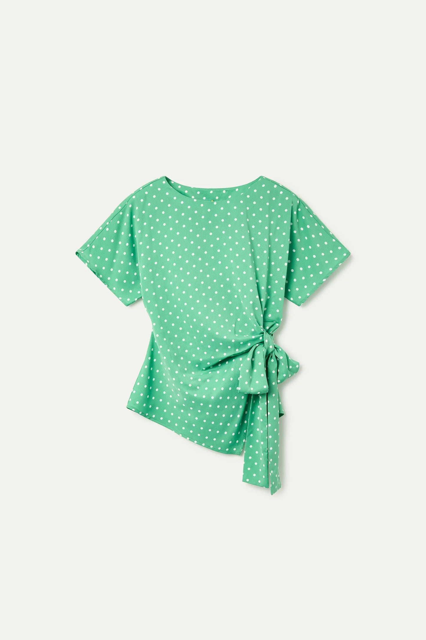 Top con stampa a mini pois verdi