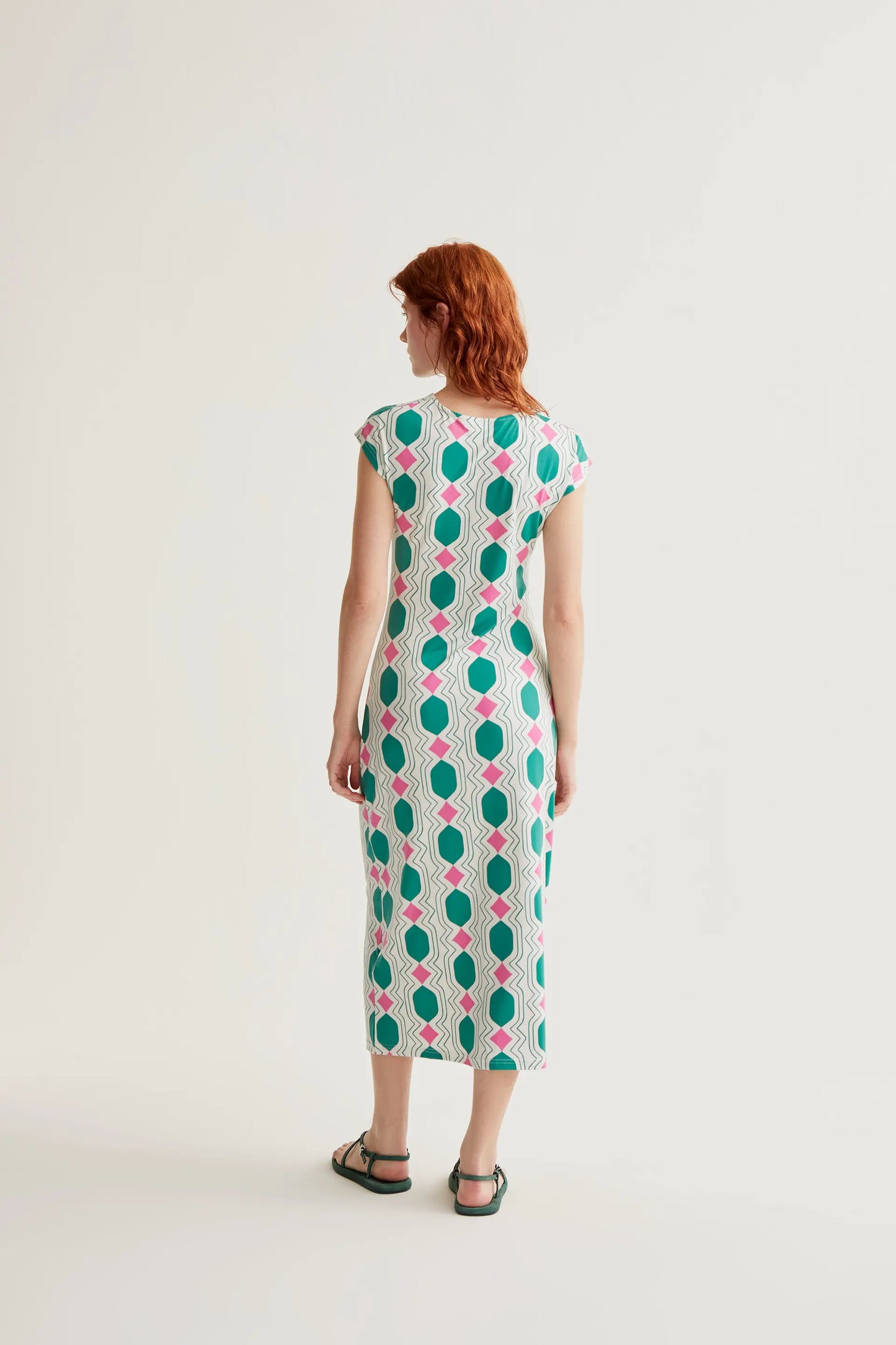 Vestido largo con estampado Geometric