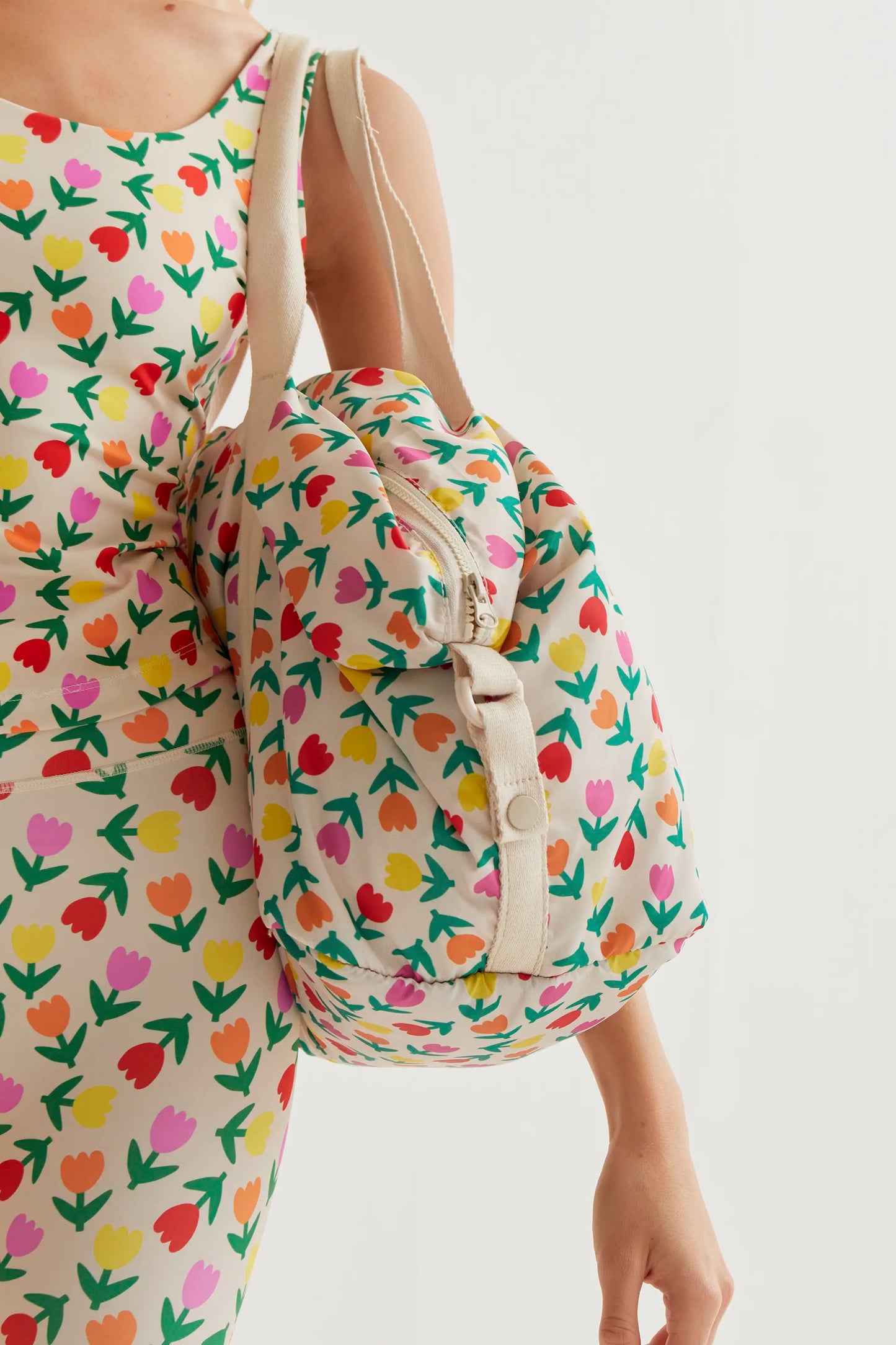 Borsa sportiva con stampa Tulipani Multicolori