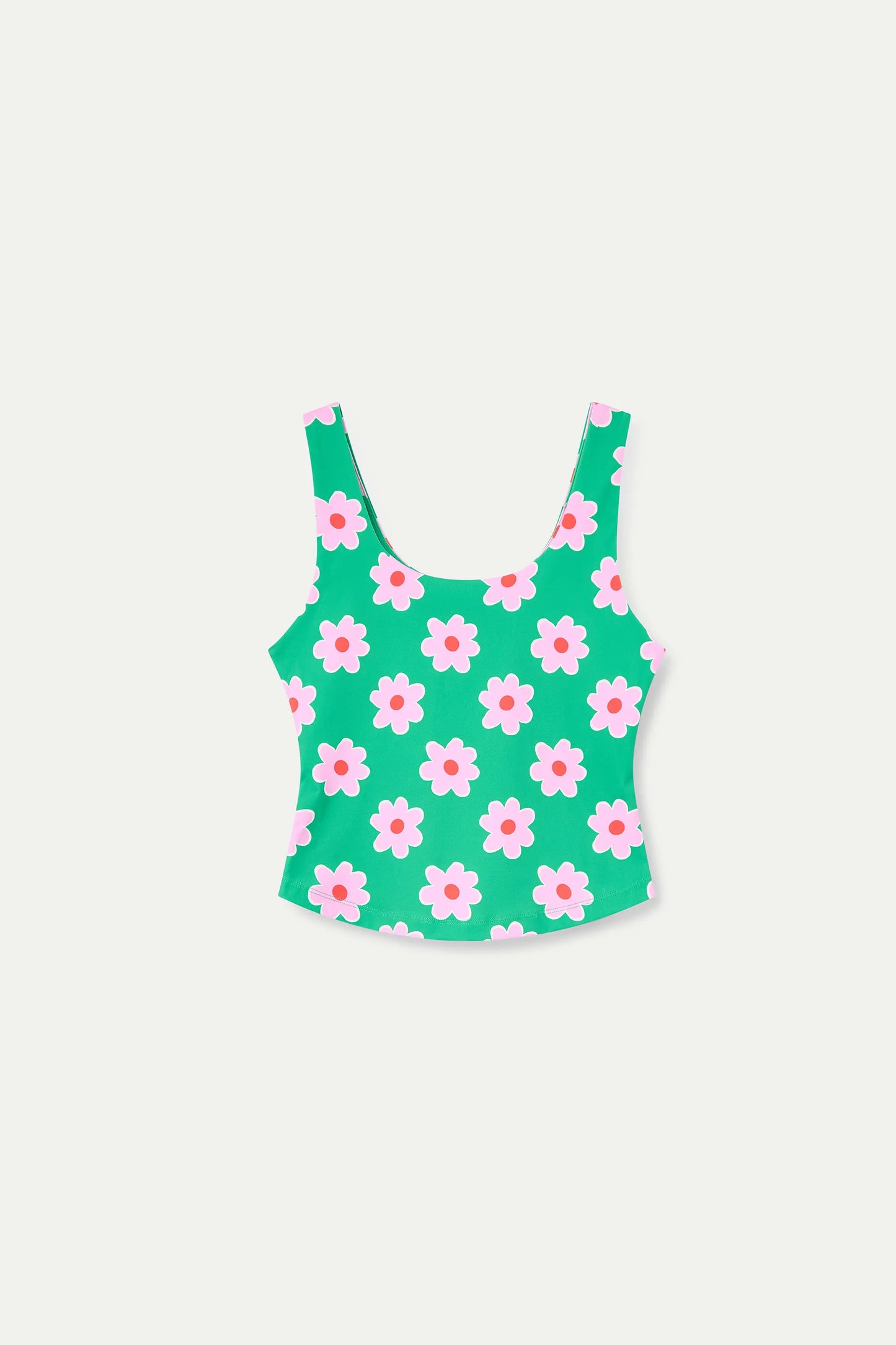 Pink Flowers Print Sports Top