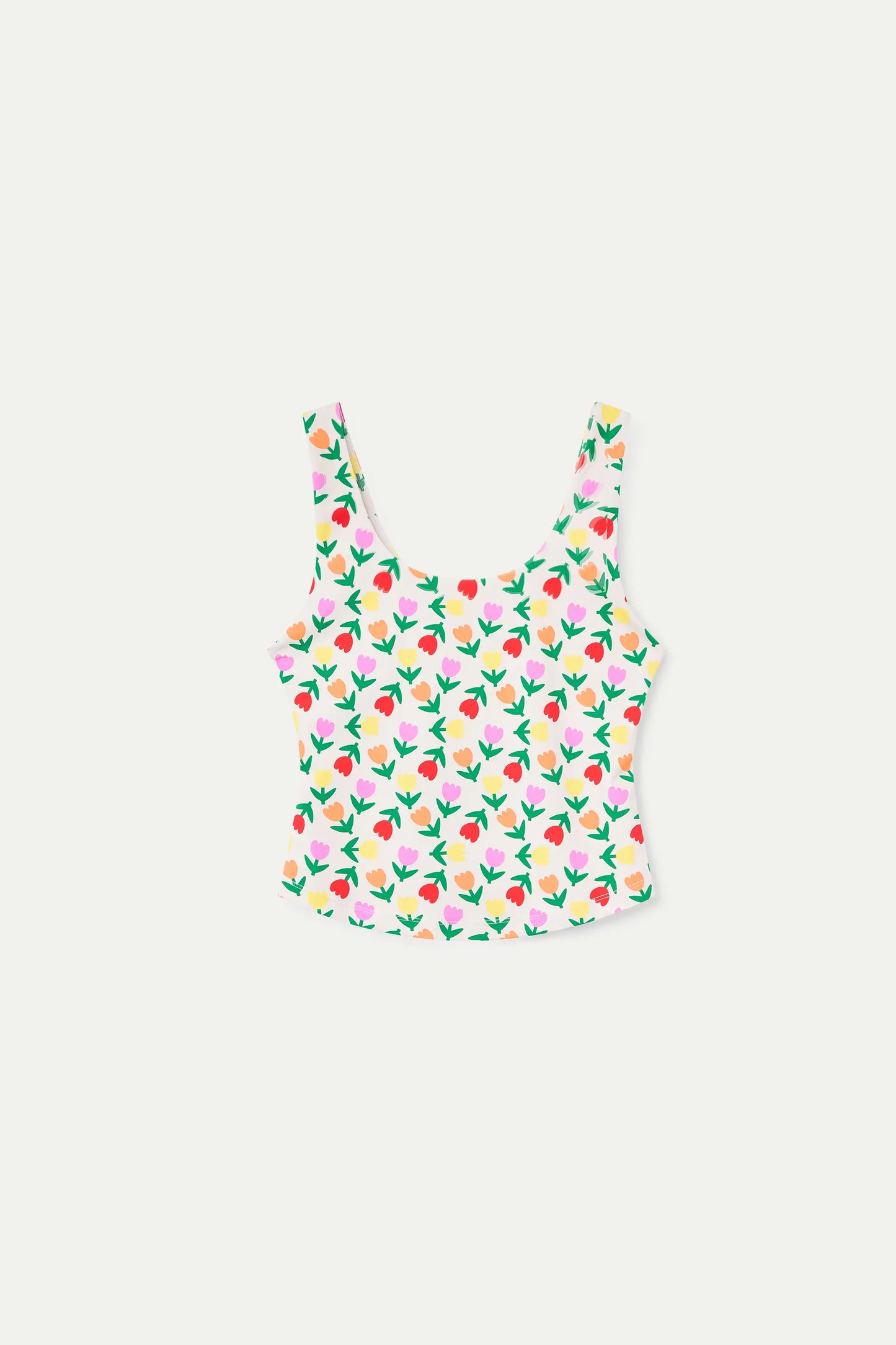 Top sportivo con stampa Tulipani Multicolori
