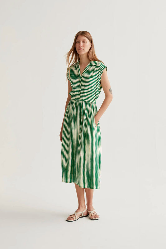 Abito midi con stampa verde Lavagna
