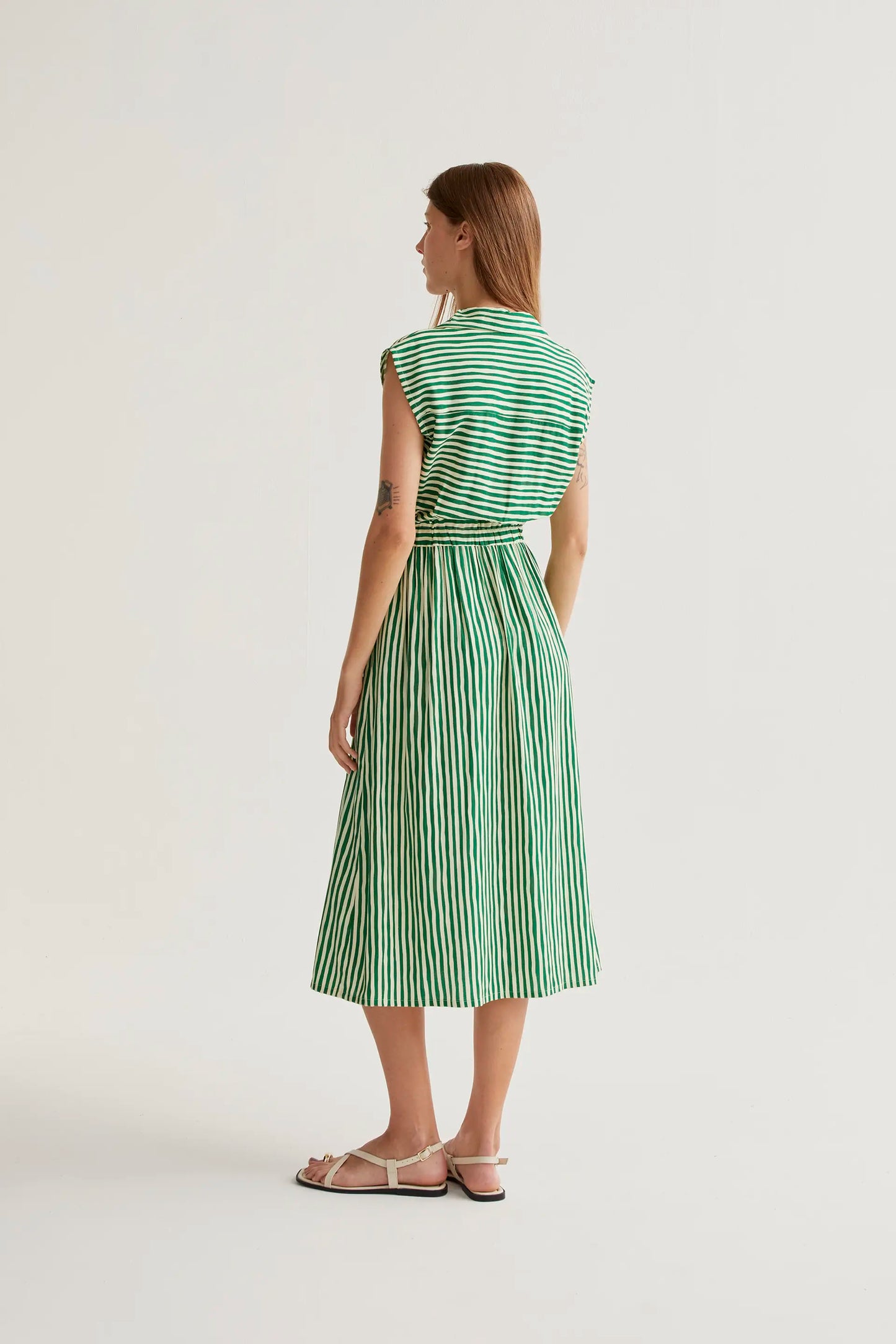 Lavagna Green print midi dress