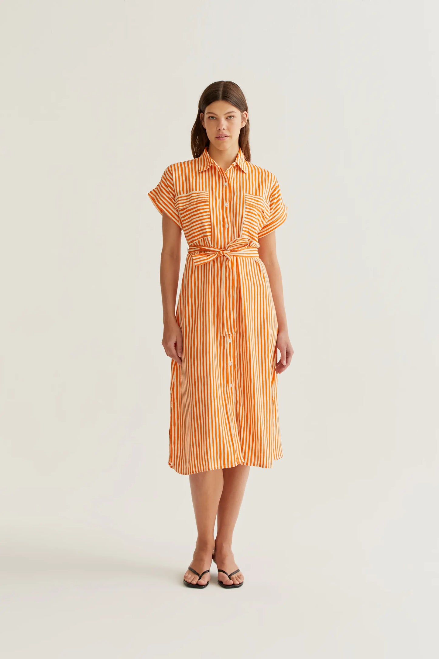 Abito midi con stampa arancione Lavagna
