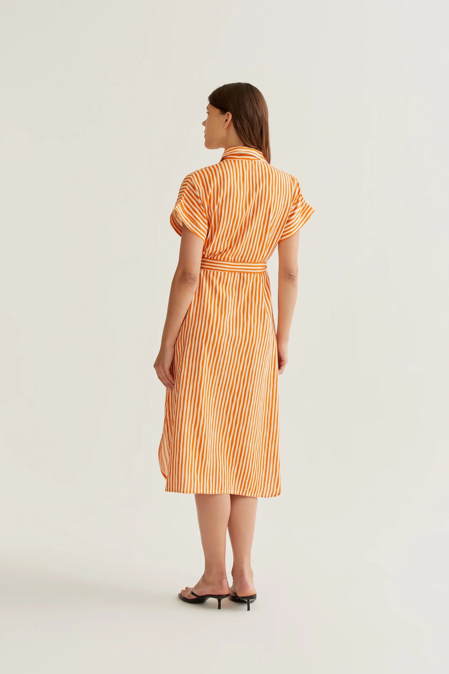 Abito midi con stampa arancione Lavagna