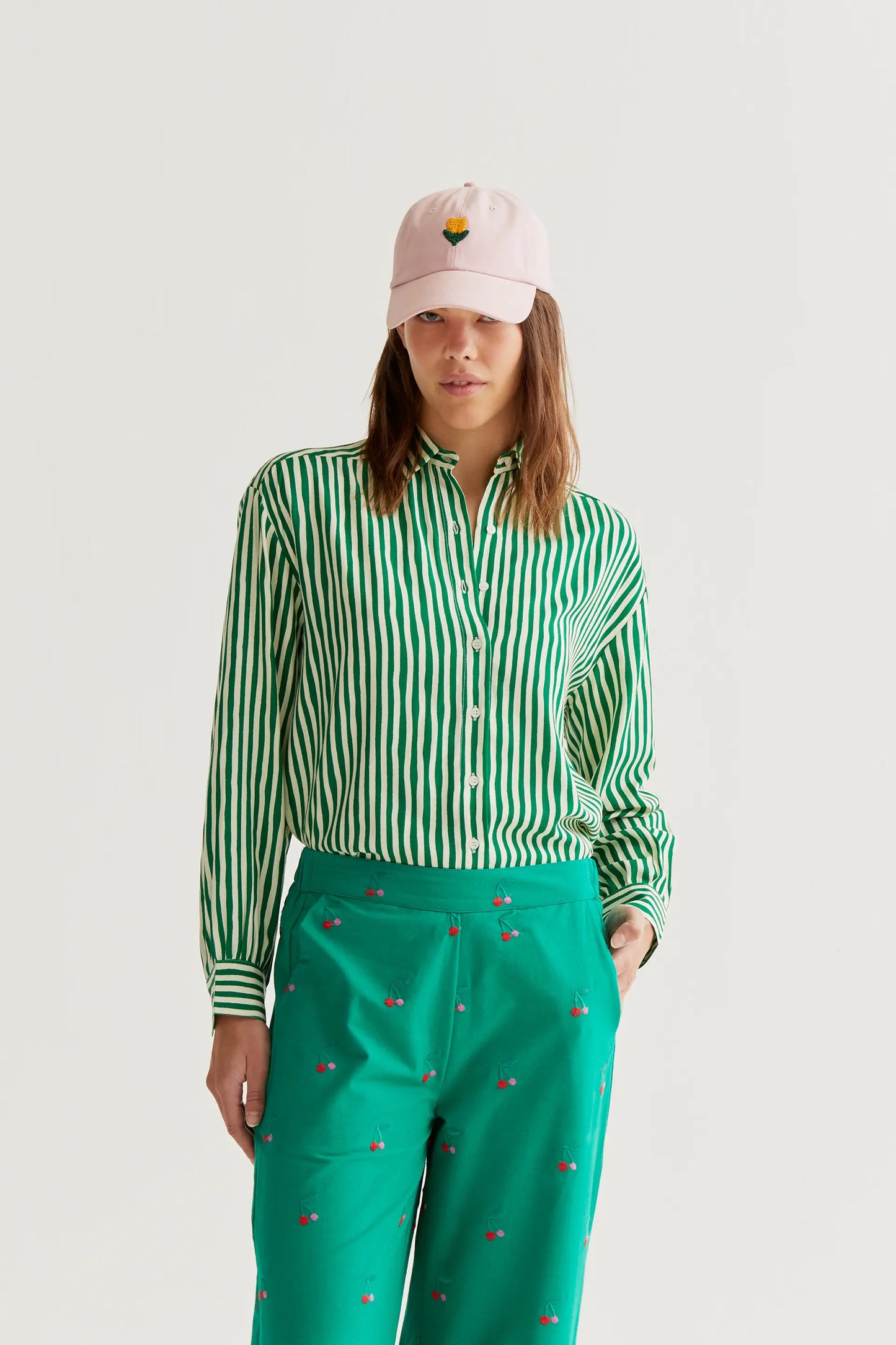 Camicia stampata verde Lavagna