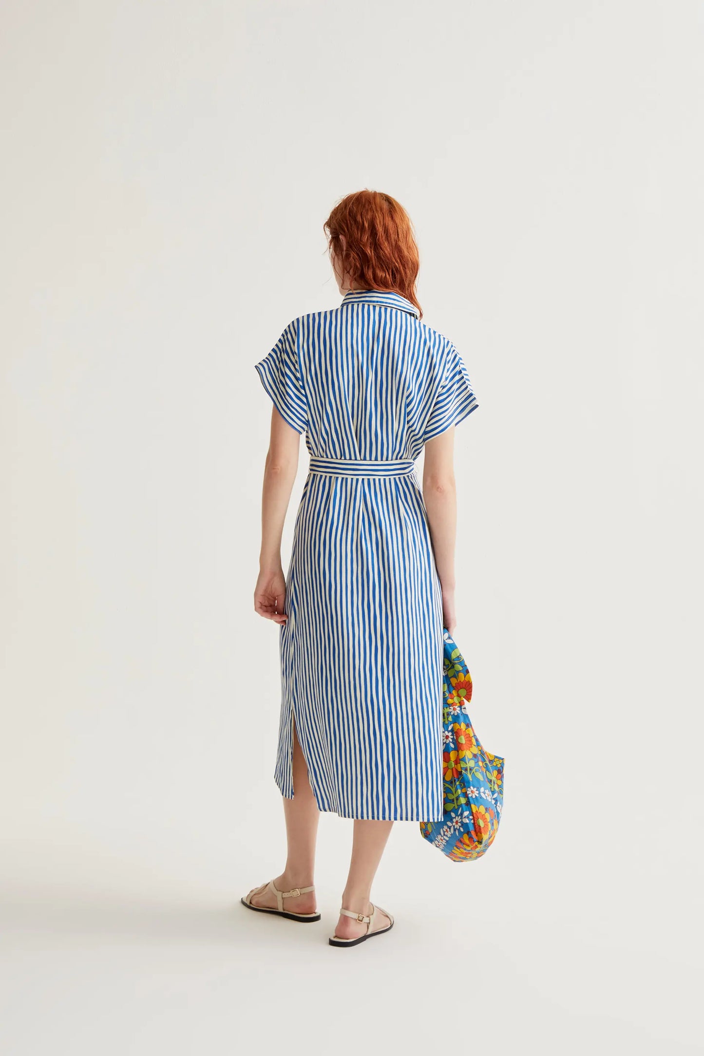 Vestido midi con estampado Lavagna Blue