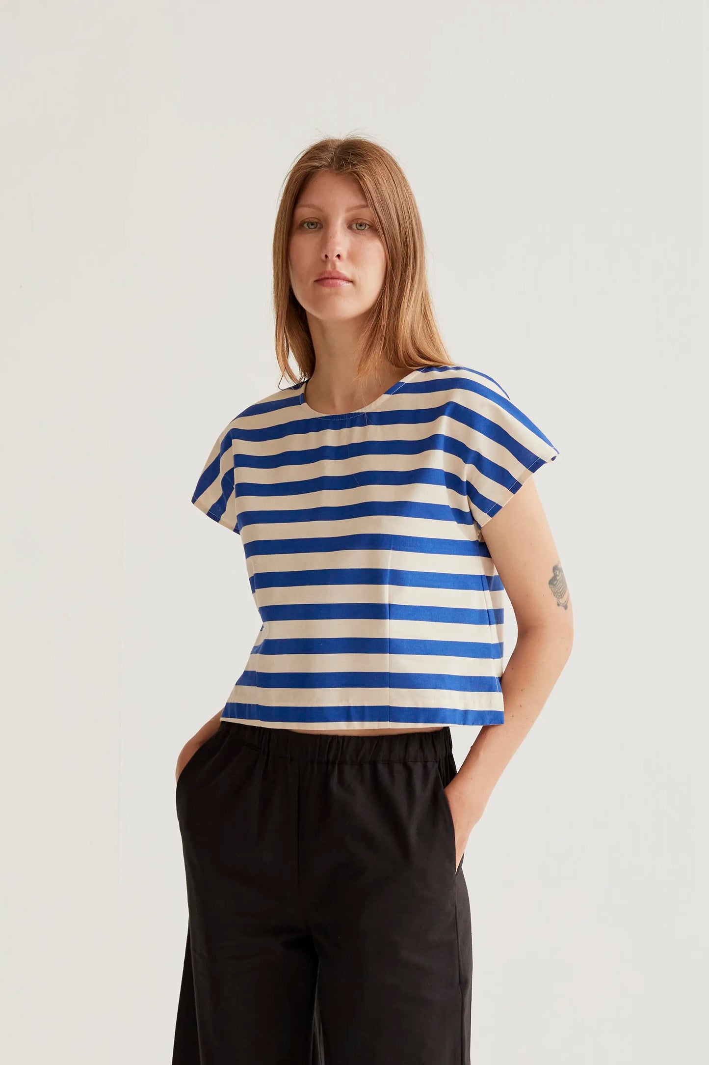 Bamboo Blue Print Top