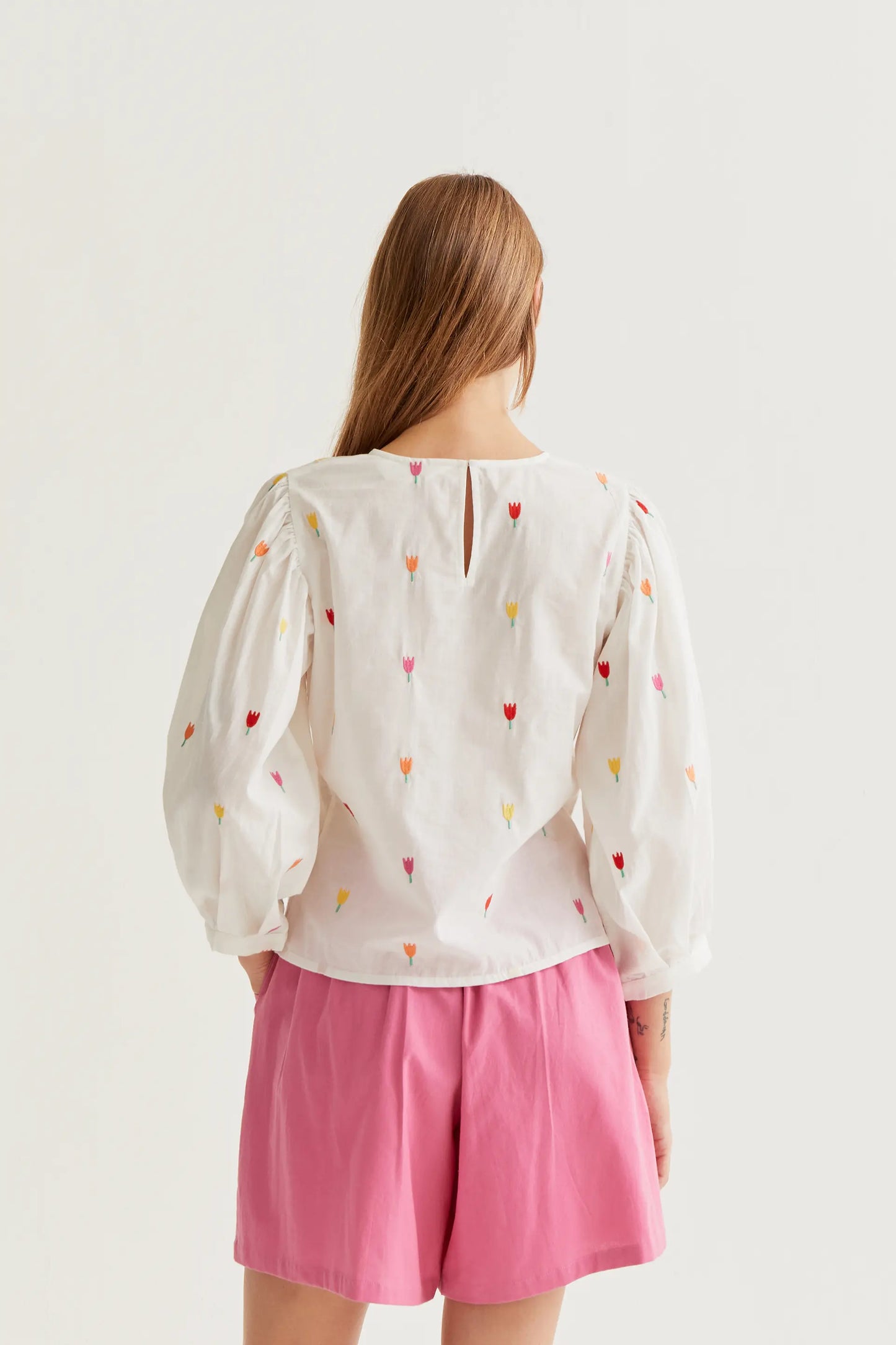 Top 100% cotone con stampa Multi Tulip