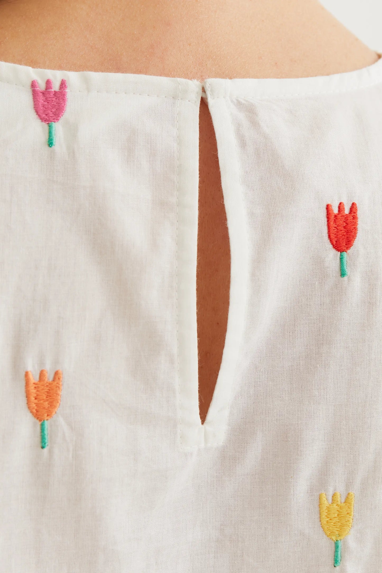 Top 100% cotone con stampa Multi Tulip