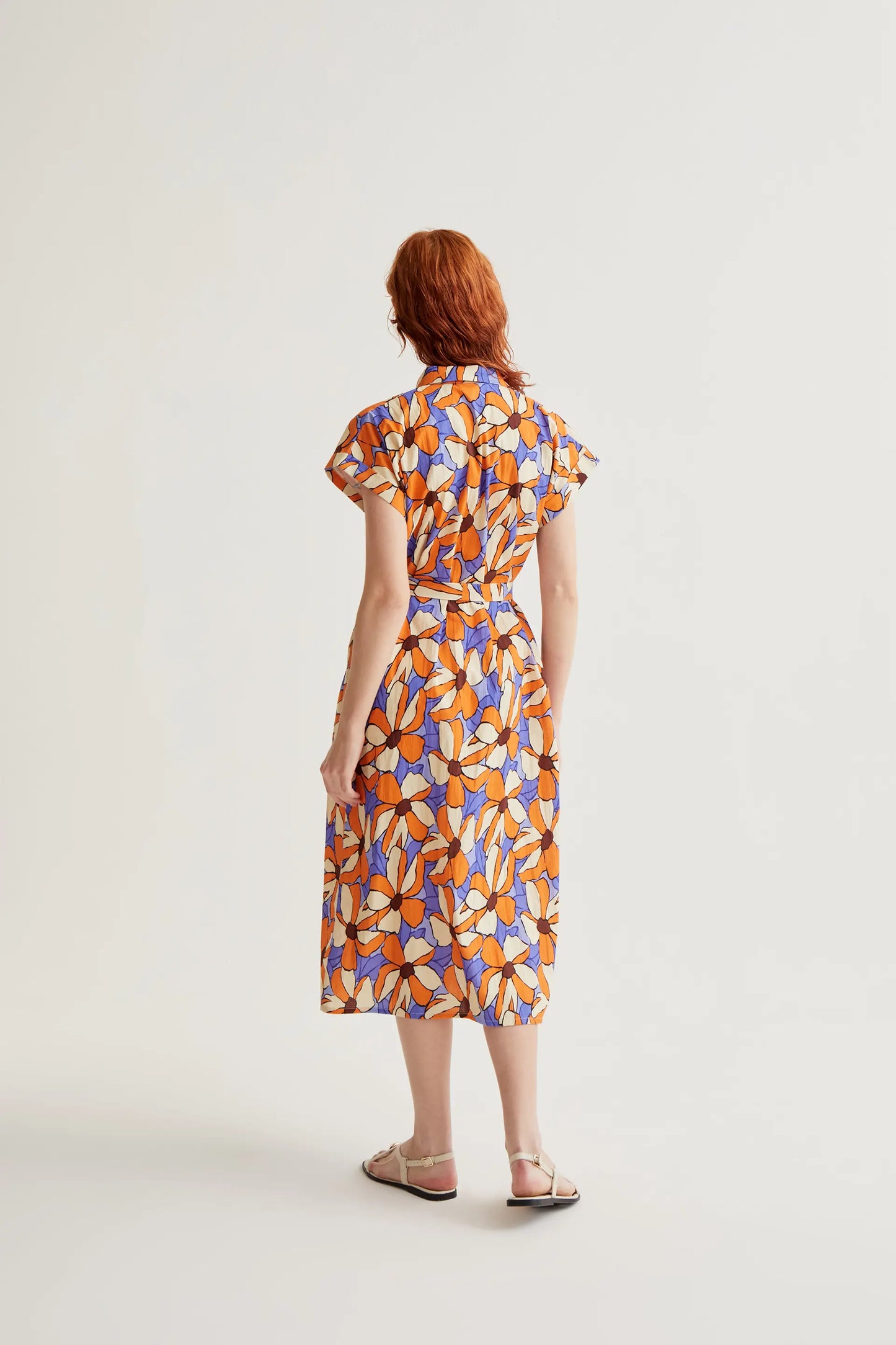 Abito midi con stampa calendula