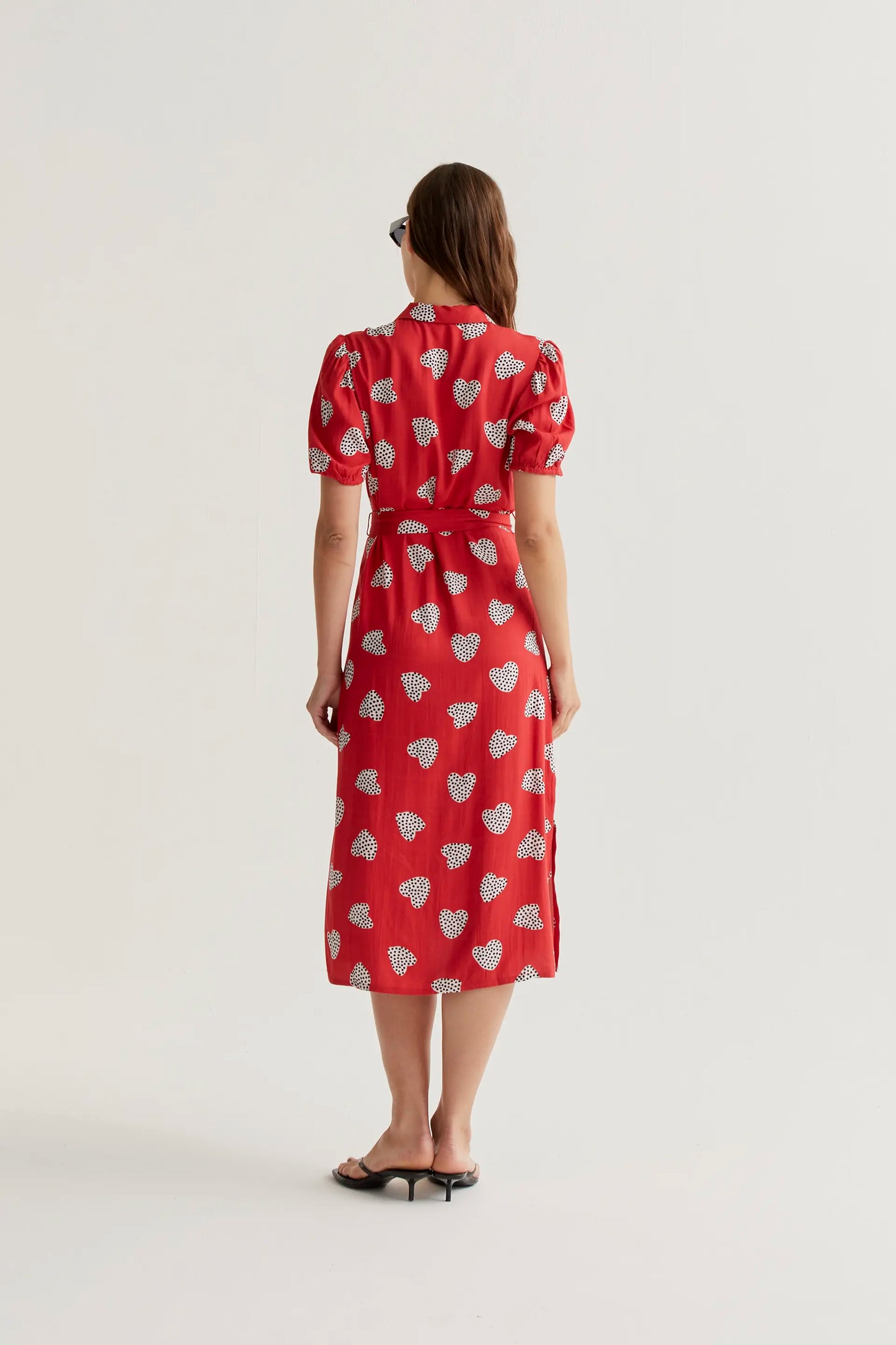 Harmony Red Print Midi Dress