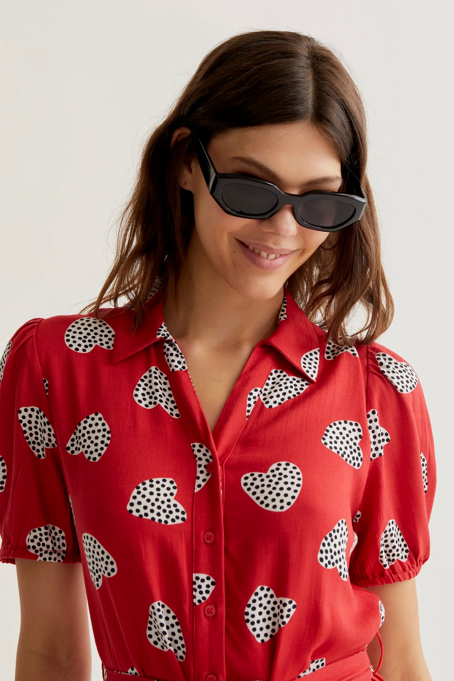 Harmony Red Print Midi Dress
