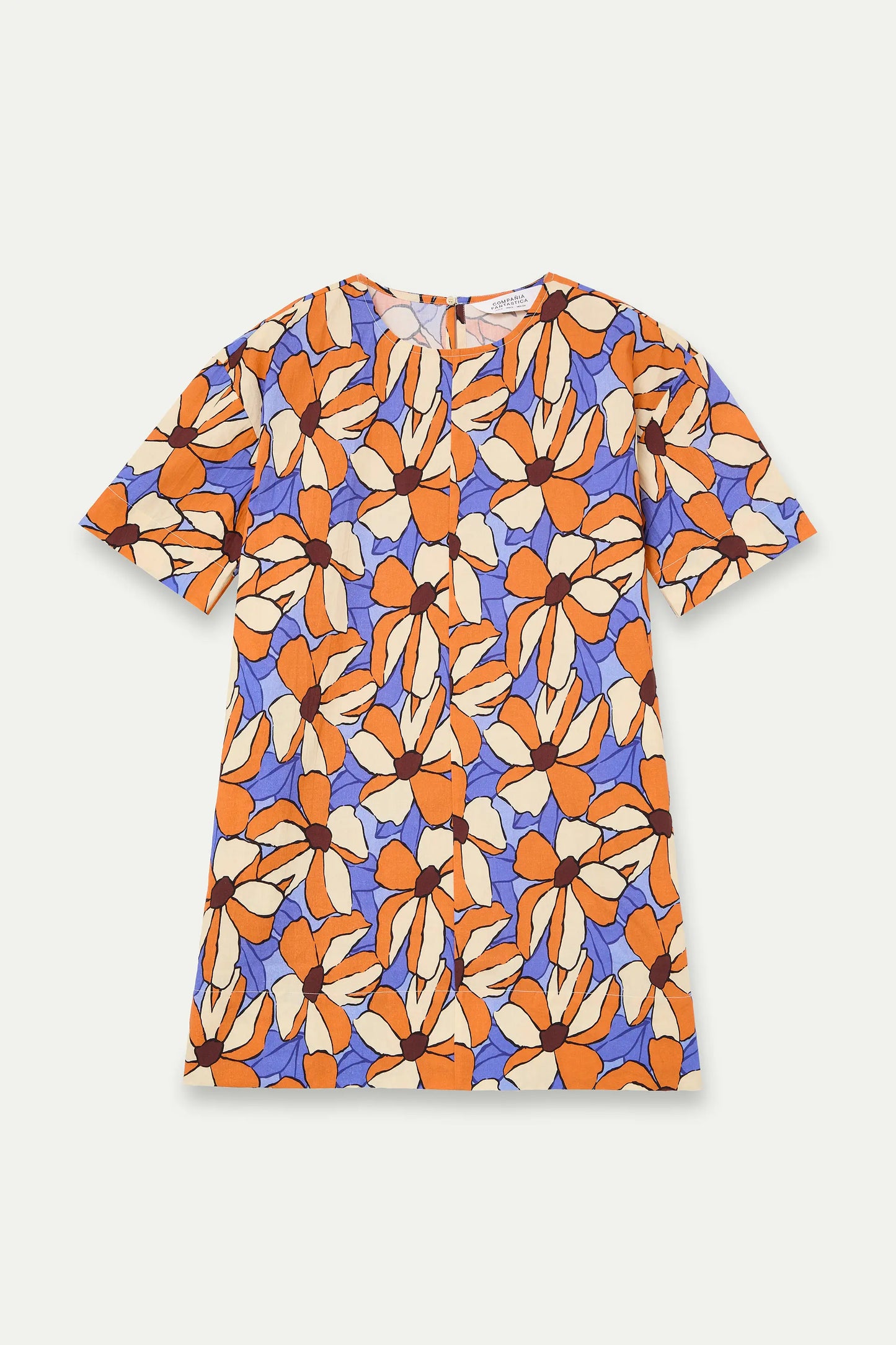Abito corto con stampa di calendula