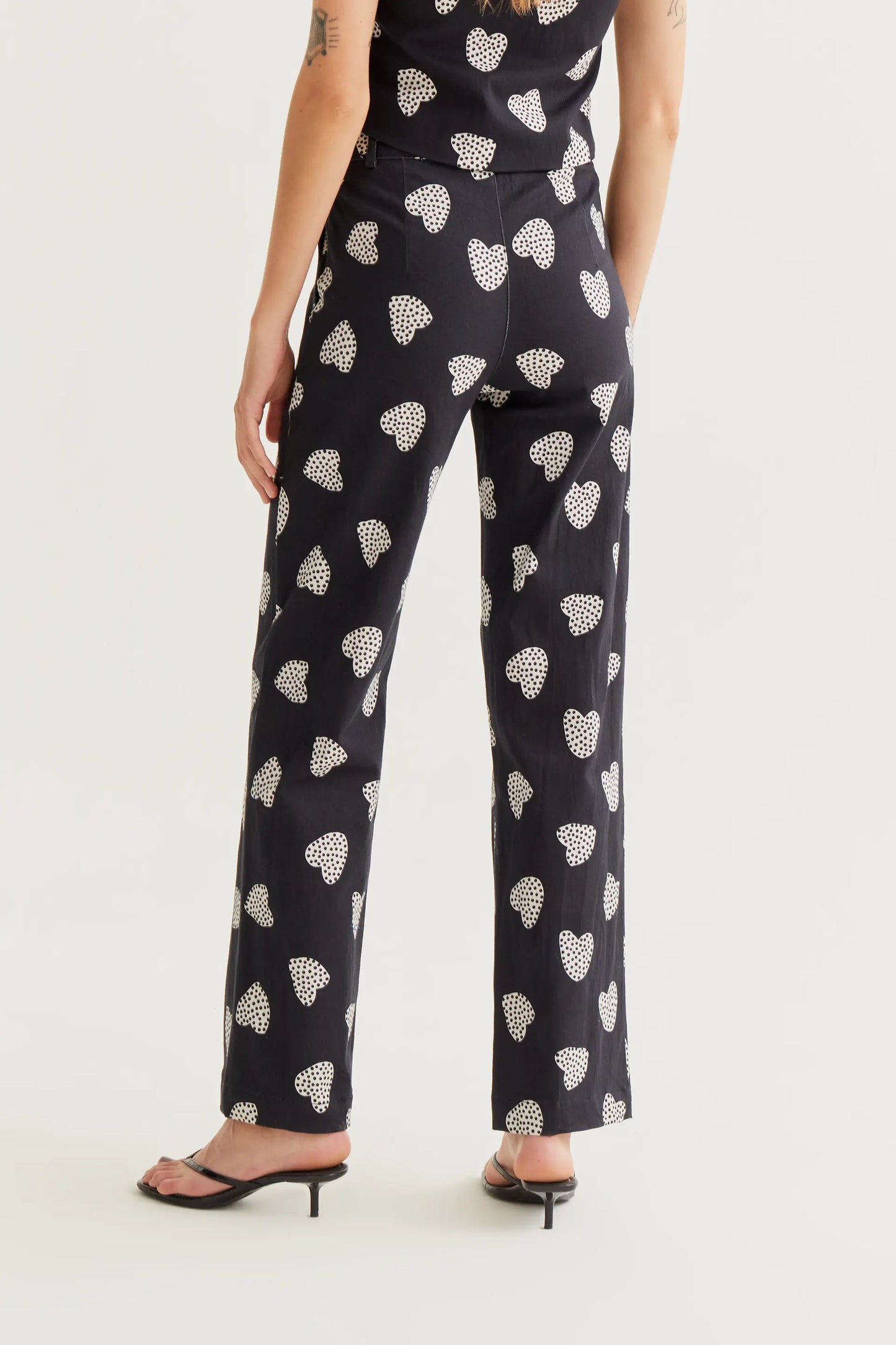 Pantaloni Harmony con stampa nera