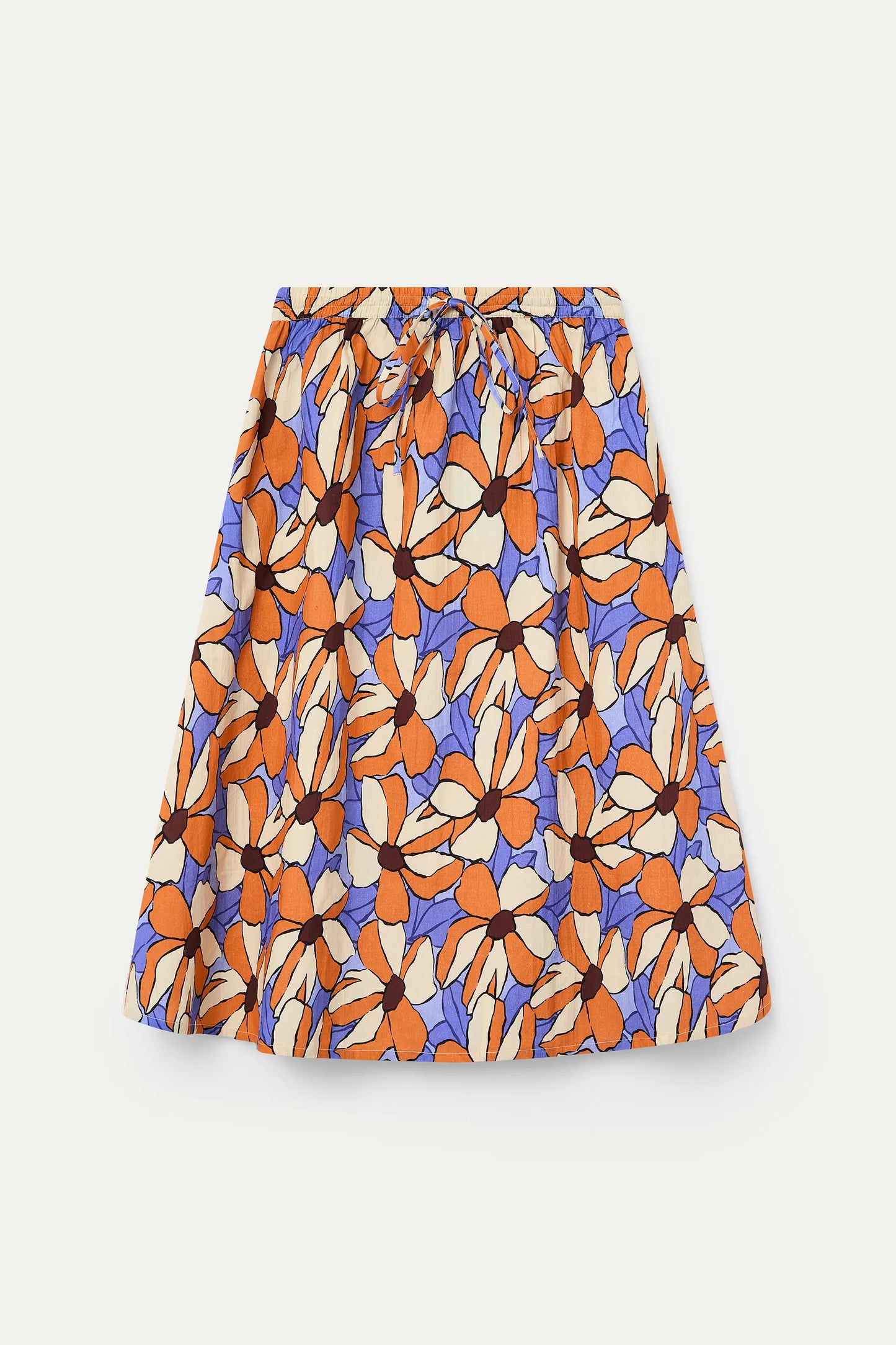 Gonna midi con stampa calendula