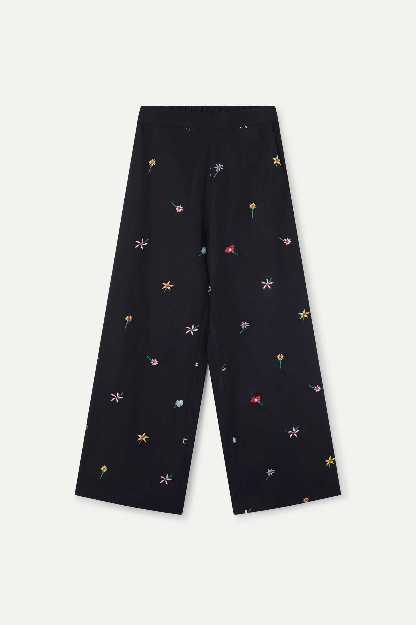 Trousers with Black Gardener Flowers print
