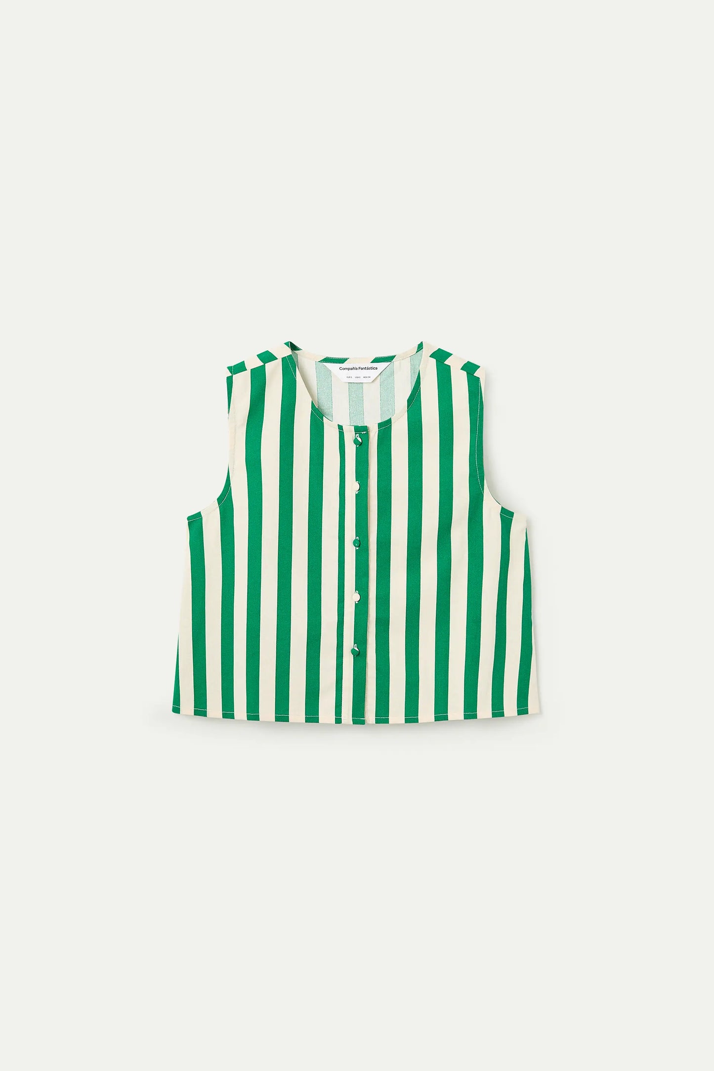 Top con stampa verde bambù