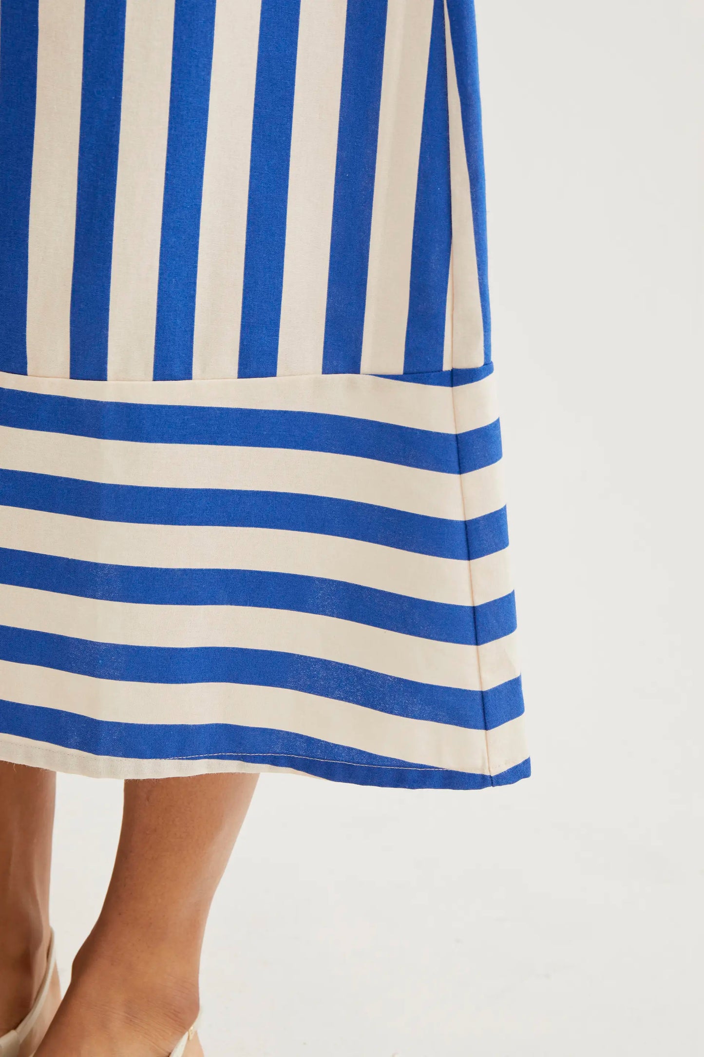 Gonna midi con stampa Bamboo Blue