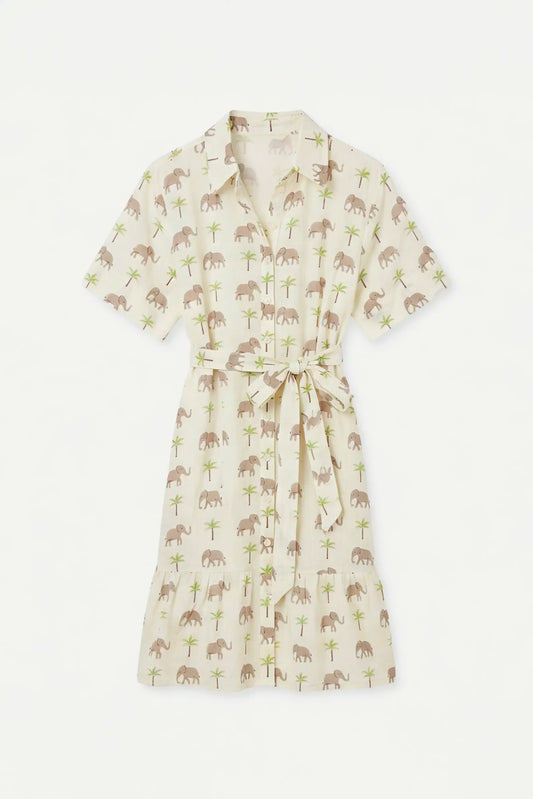 Vestido midi con estampado Elefante