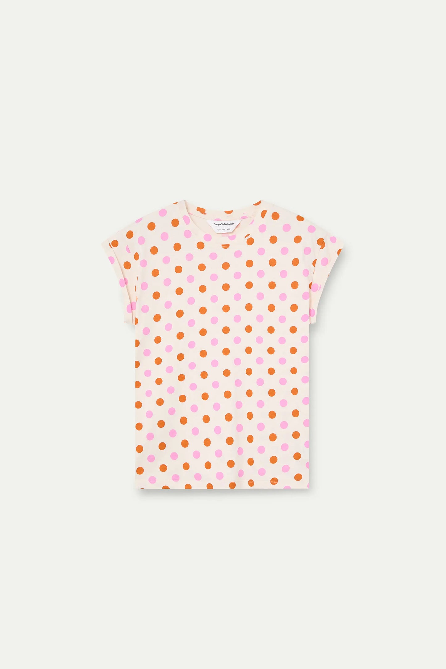 T-shirt 100% cotone con stampa Orange Dots