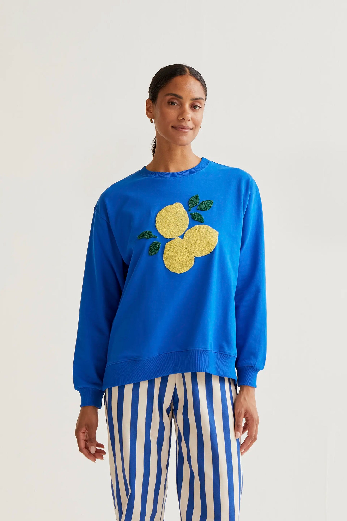 Sudadera con bordado de Limones gigante