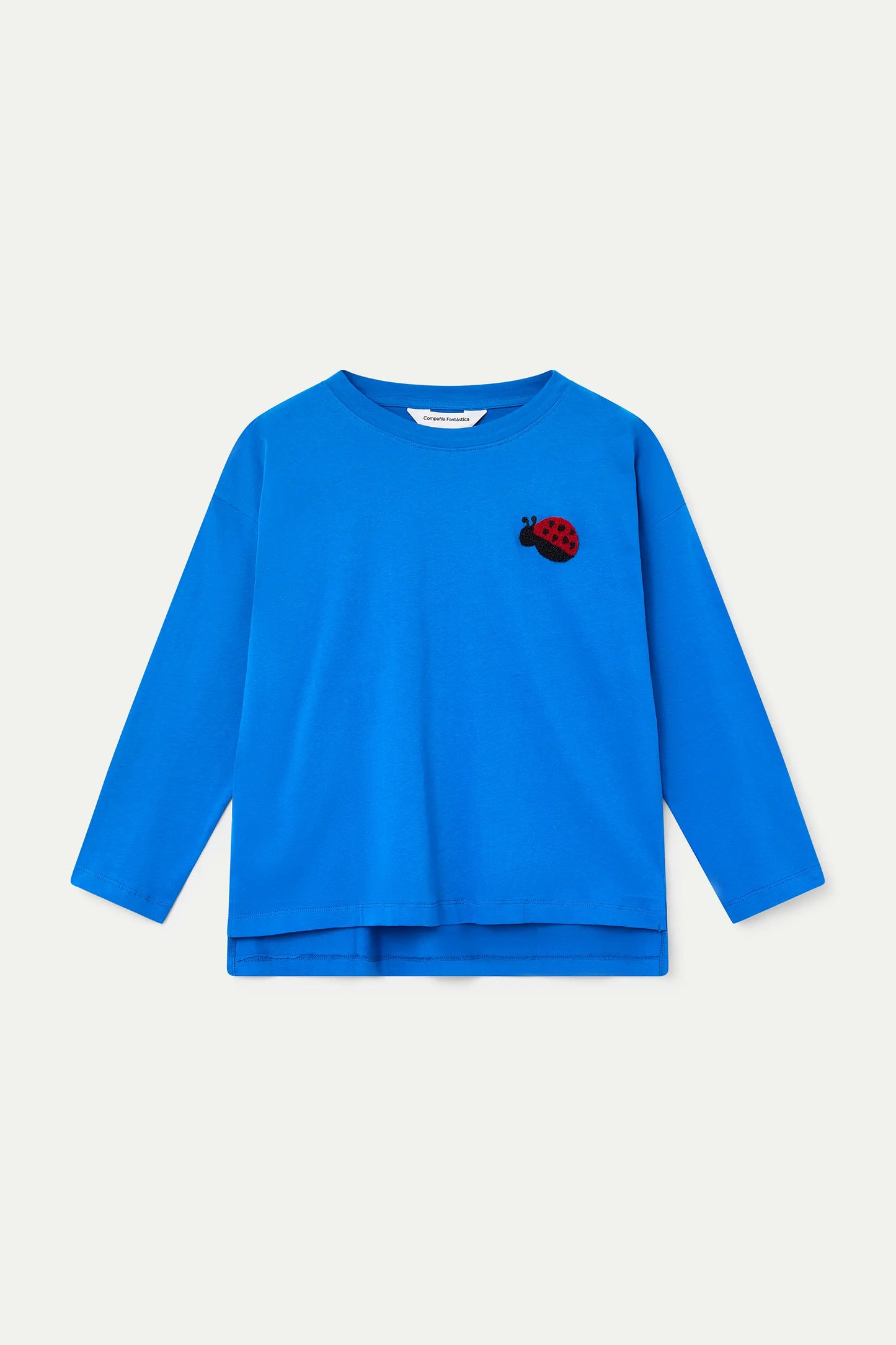 Blue t-shirt with Coccinellidae embroidery