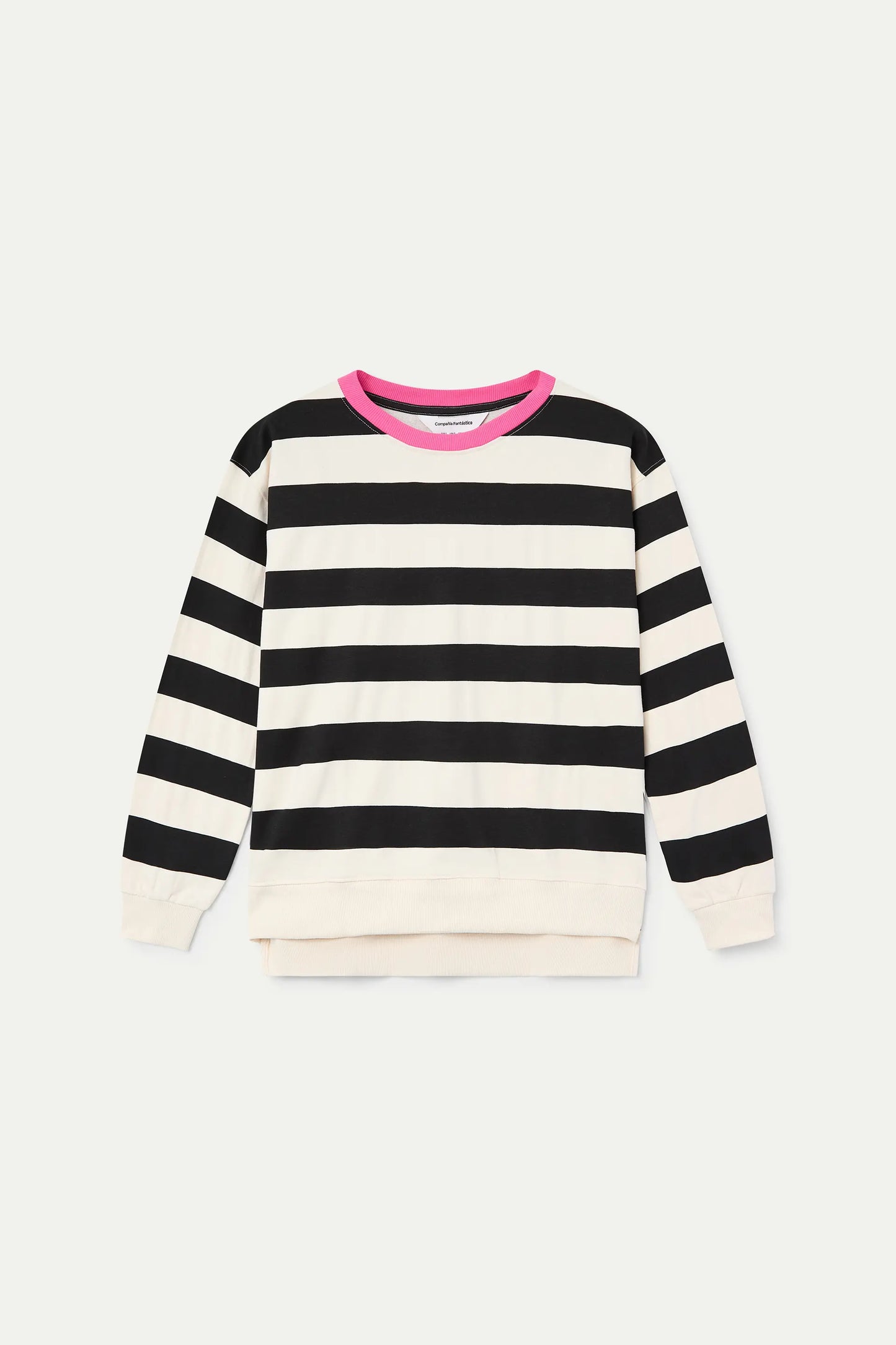 Sudadera con estampado de rayas blanco y negro
