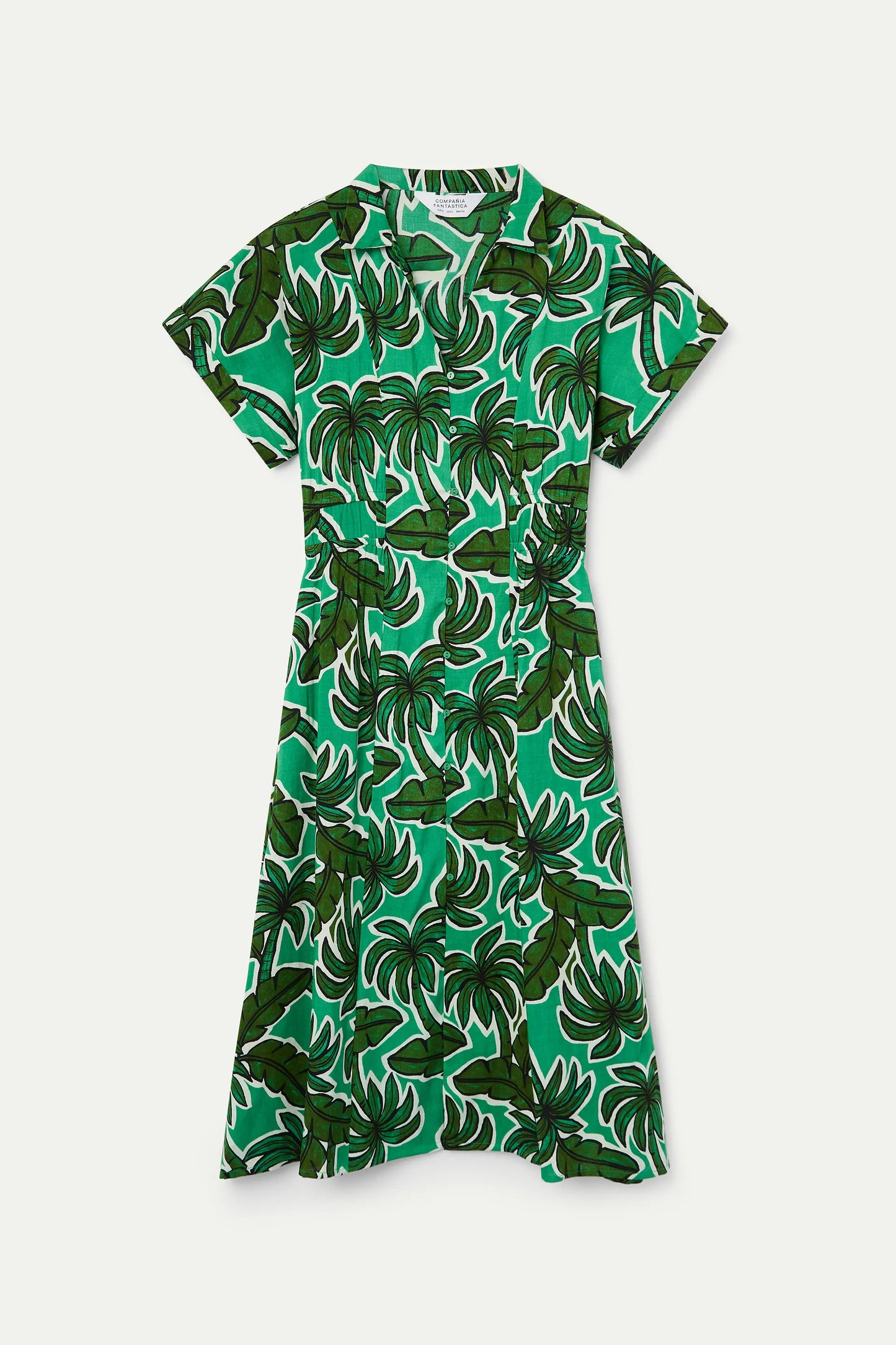 Vestido midi con estampado Palm Tree
