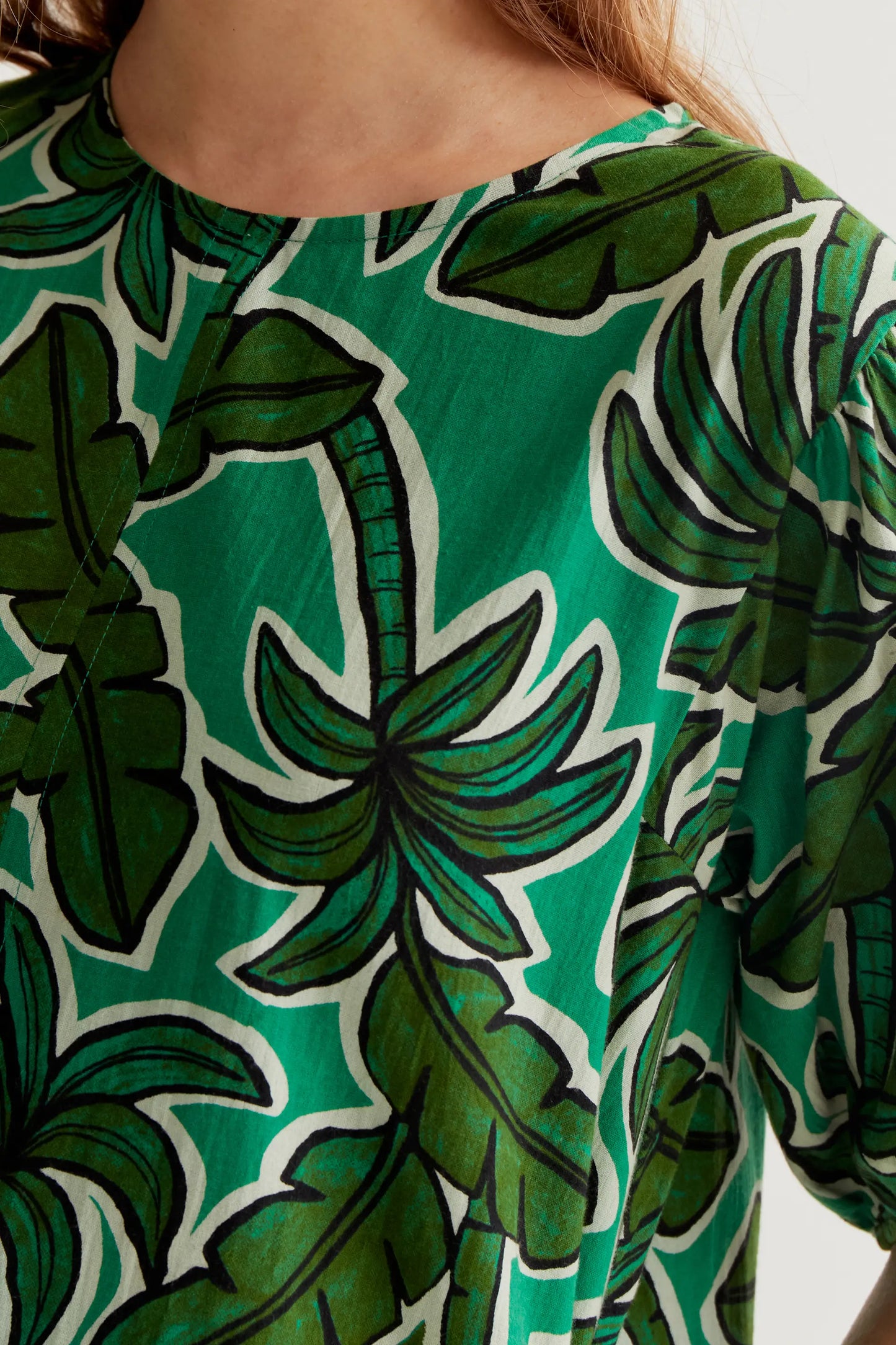 Vestido corto con estampado Palm Tree