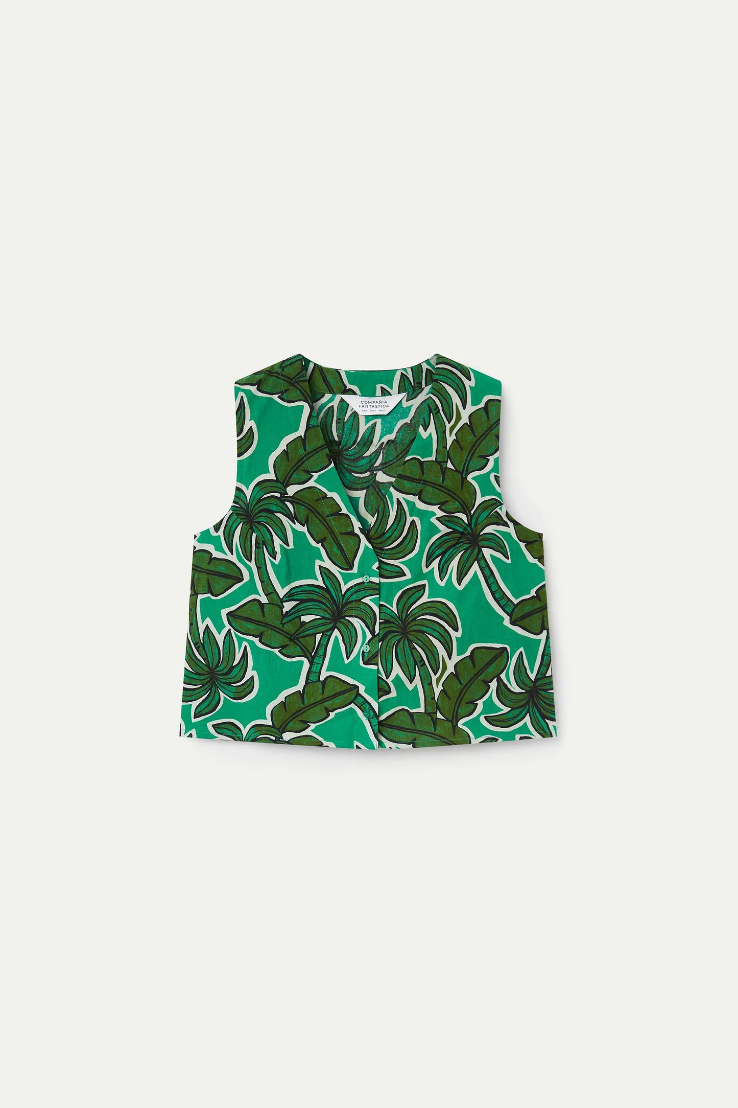 Gilet con stampa di palme