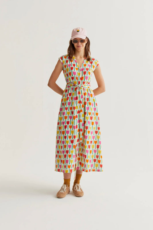 Vestido largo con estampado Tulipa