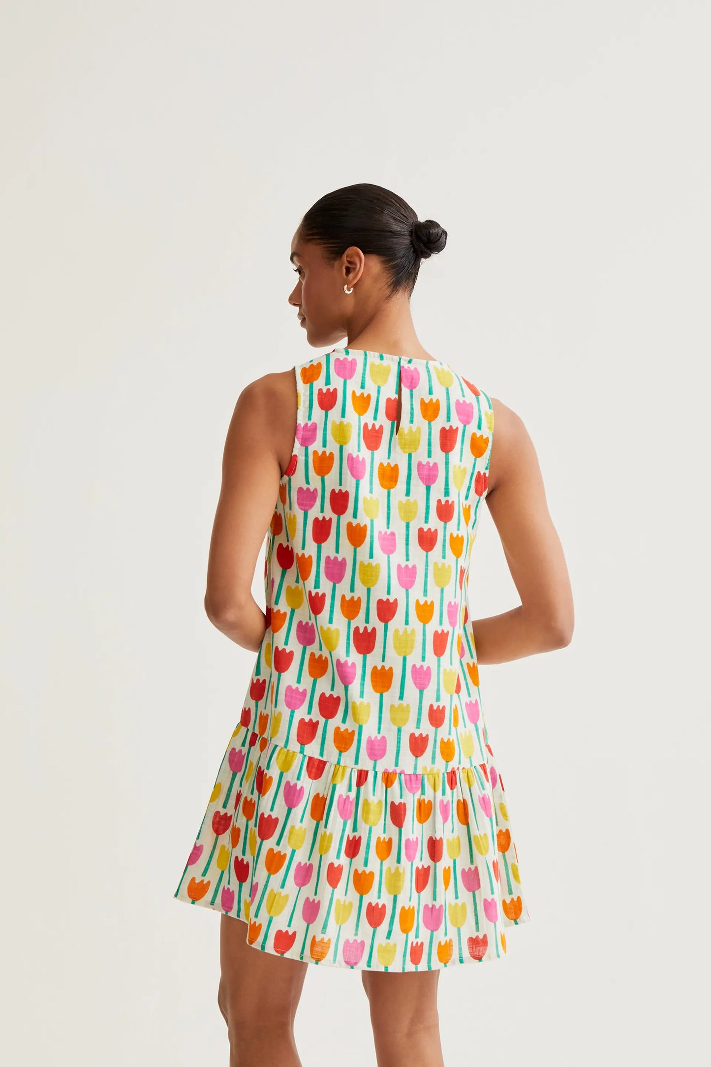 Vestido corto con estampado Tulipa