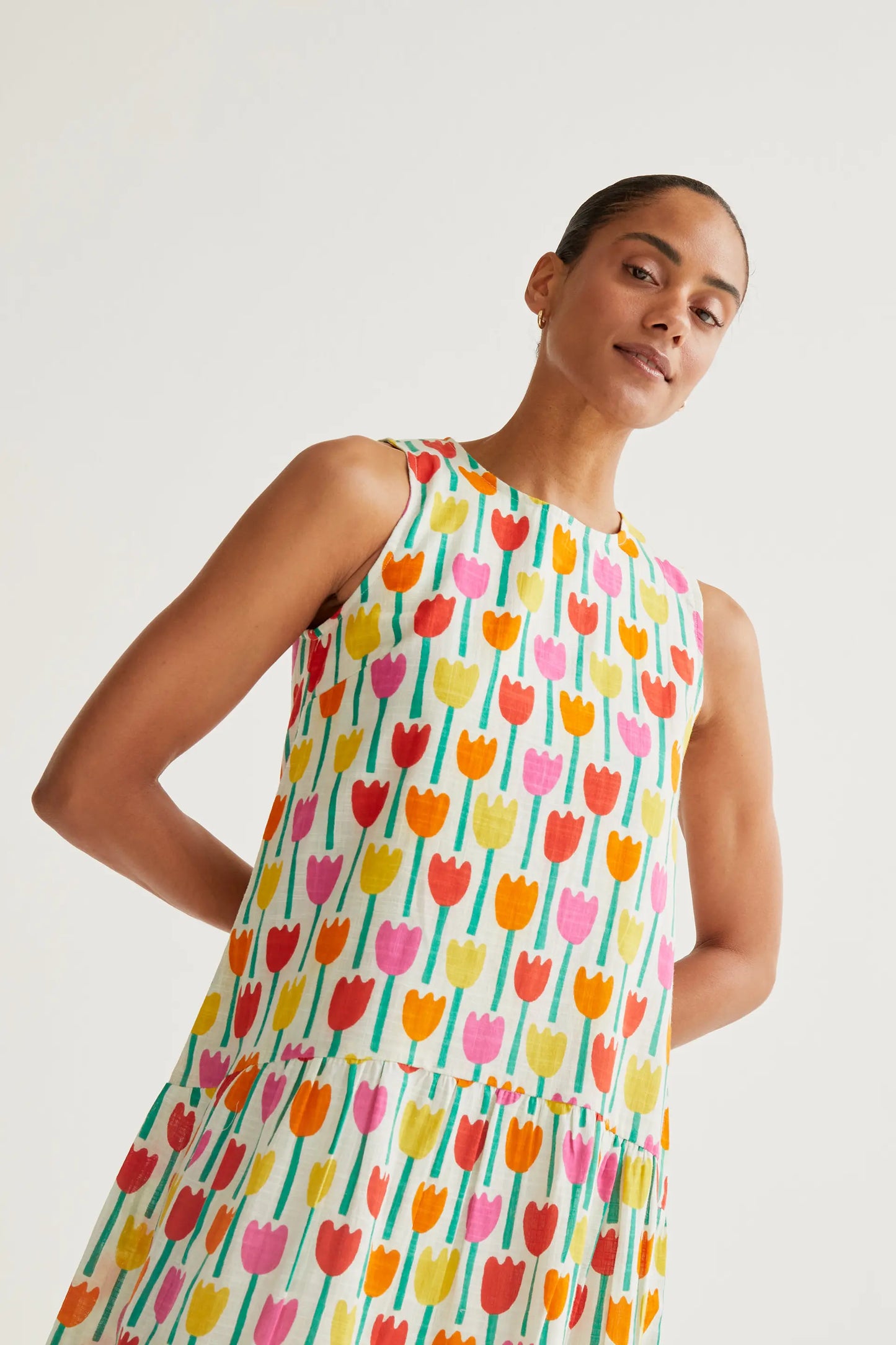 Vestido corto con estampado Tulipa