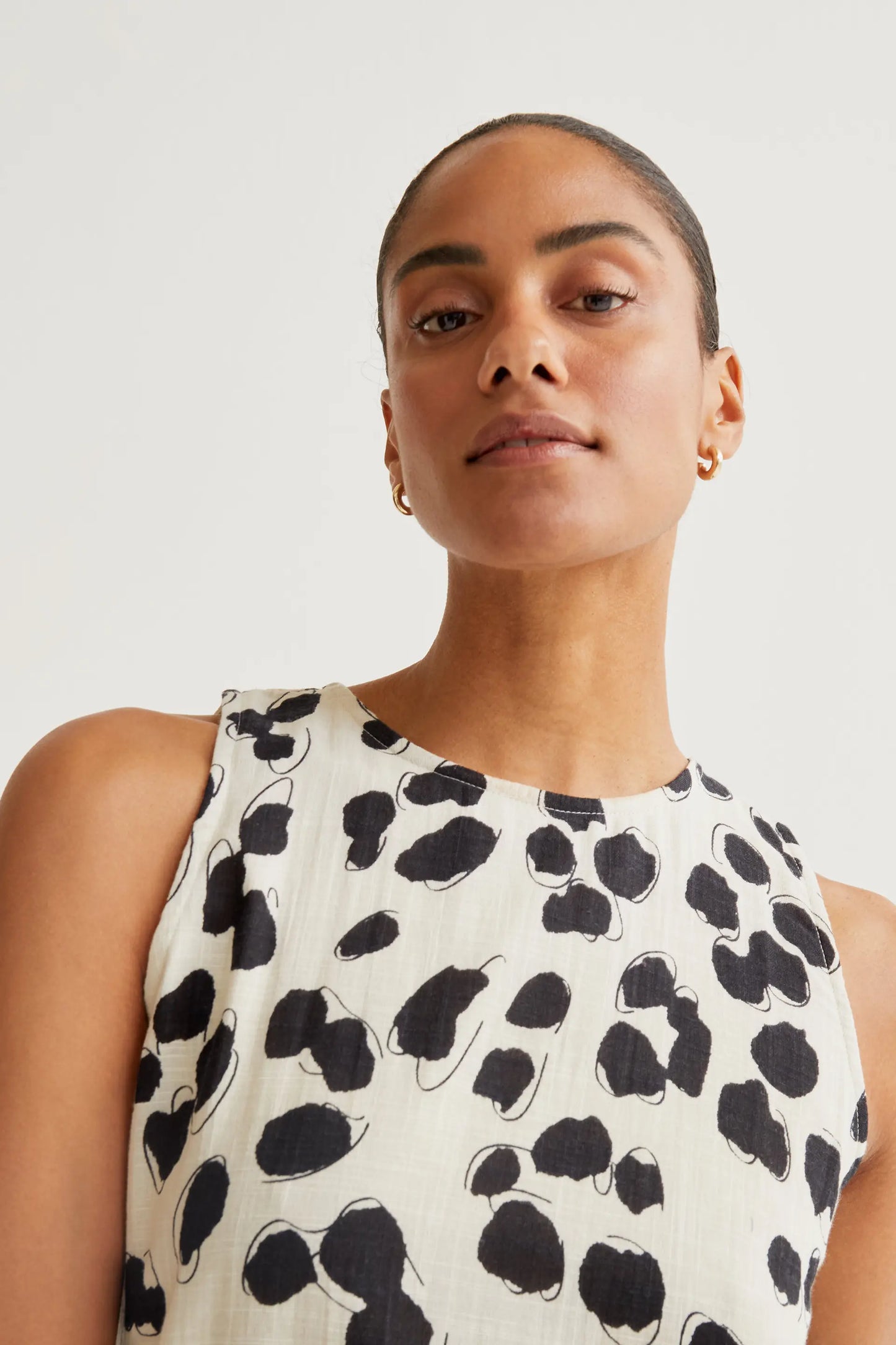 Vestido midi con estampado Dalmatian