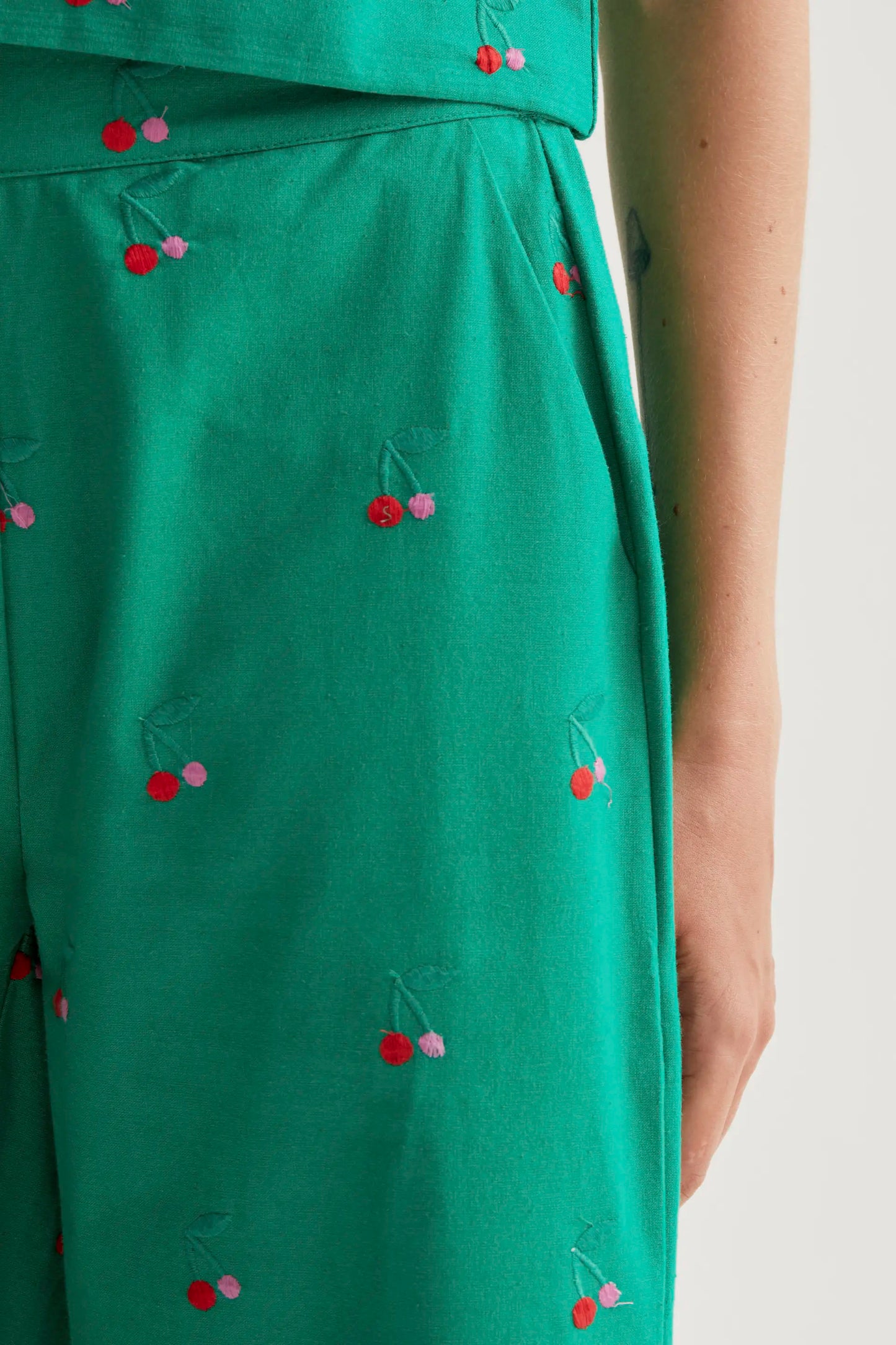 Pantaloni con stampa Green Cherries