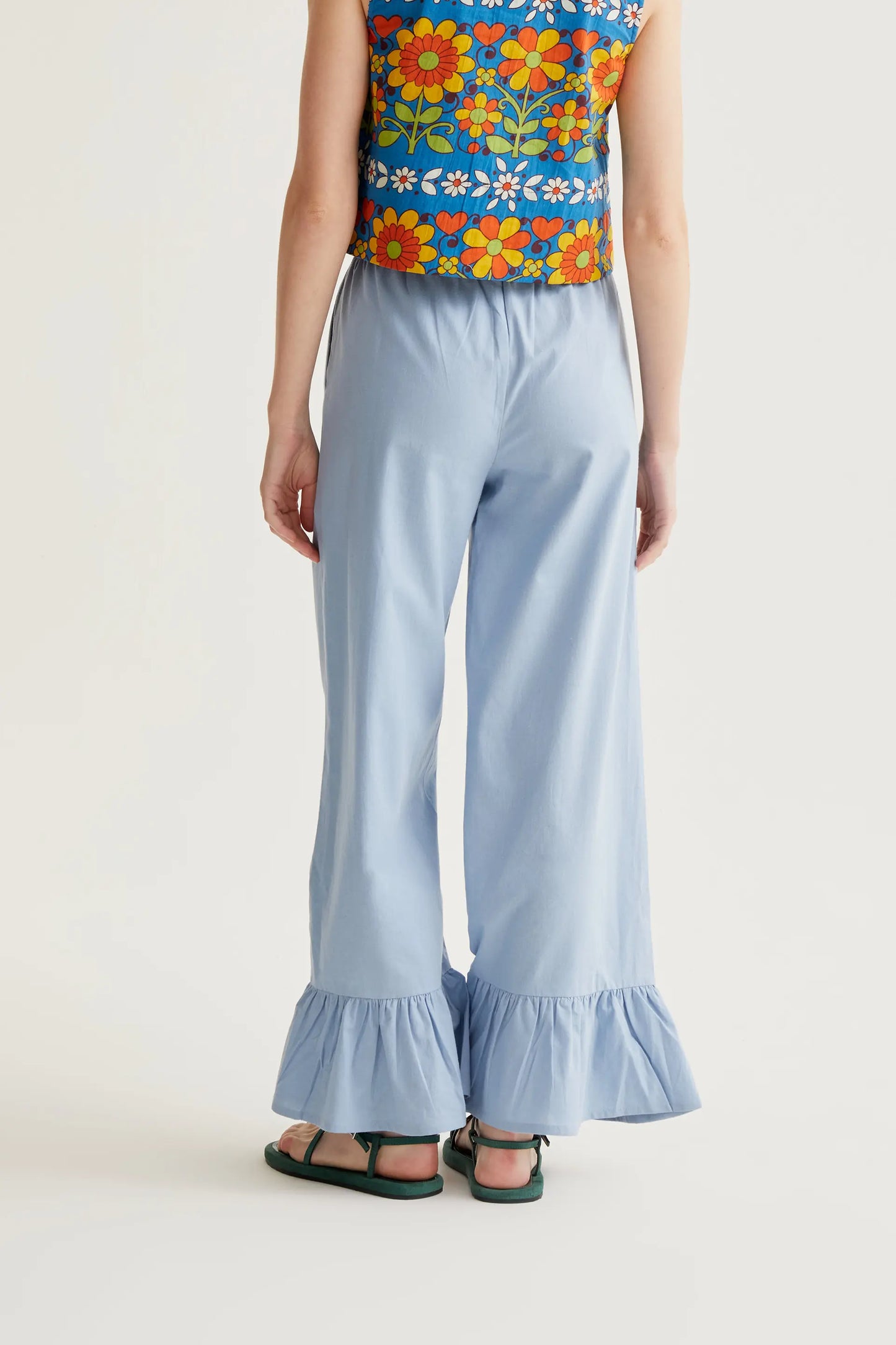 Pantaloni 100% cotone azzurro