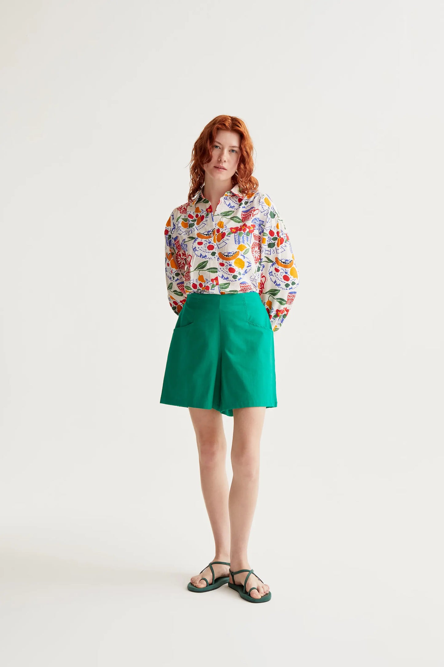 Pantaloncini verdi 100% cotone
