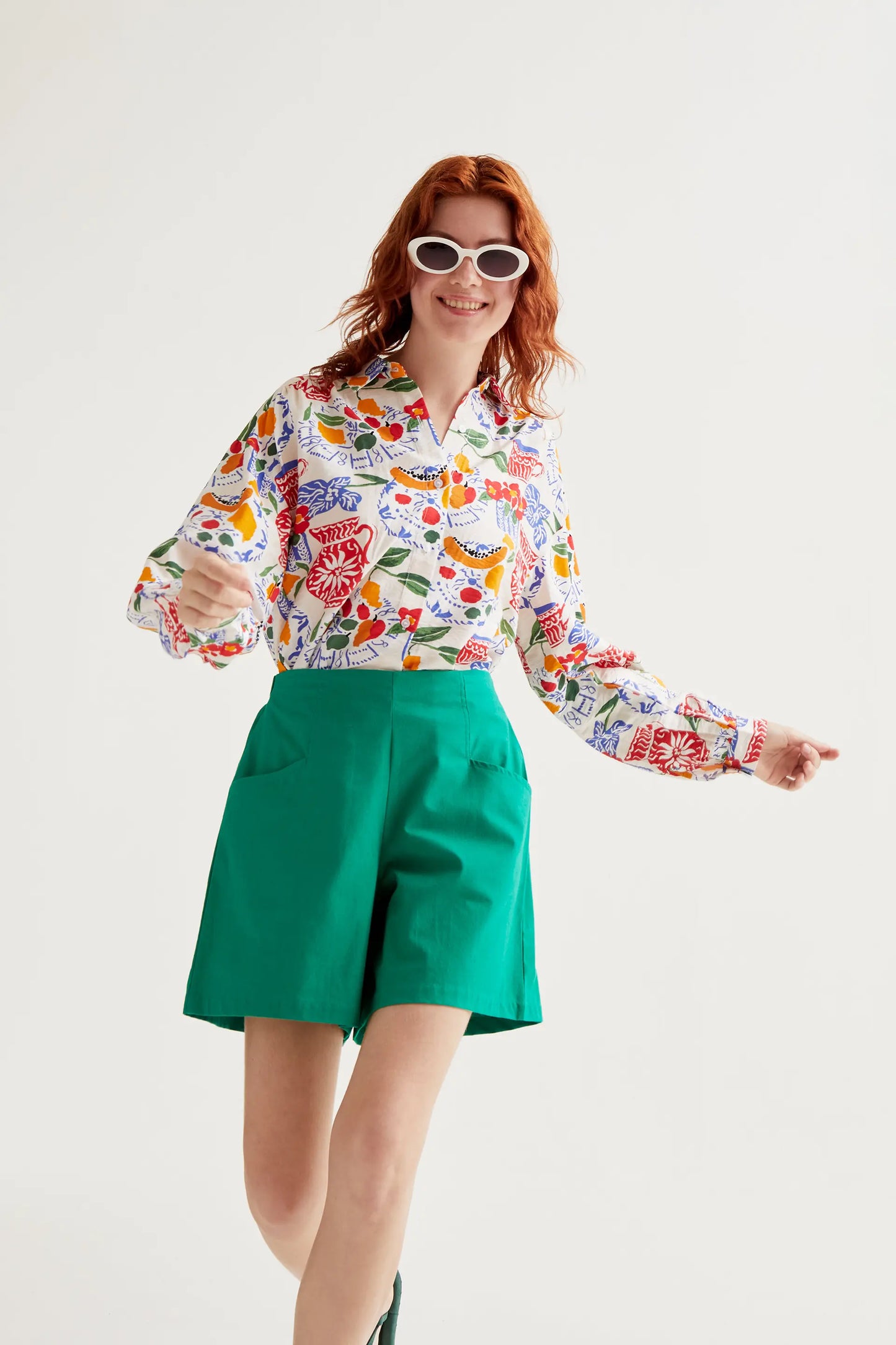 Pantaloncini verdi 100% cotone