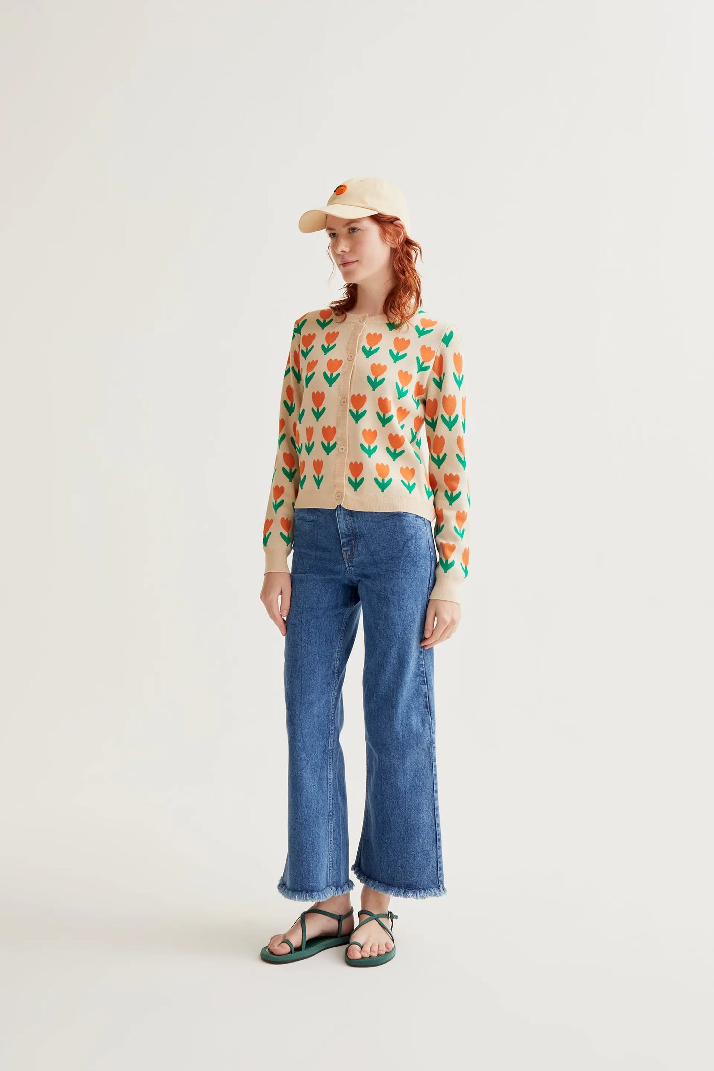 Blue jeans with raw-cut hem