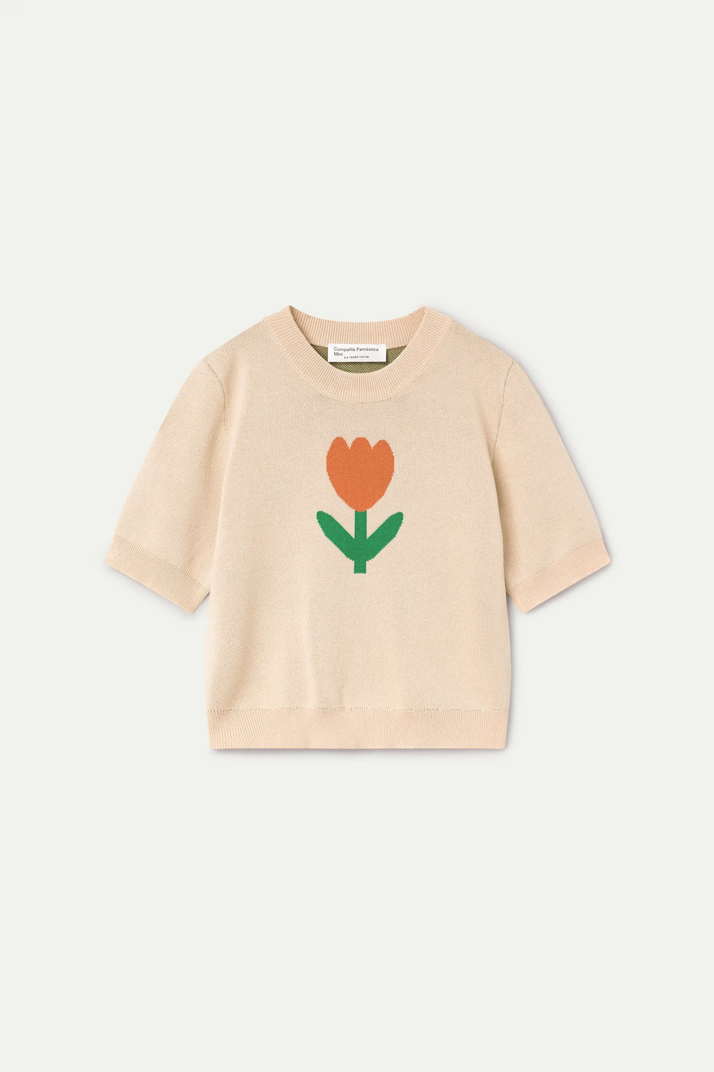 Jersey de punto de niña con estampado Big Tulip