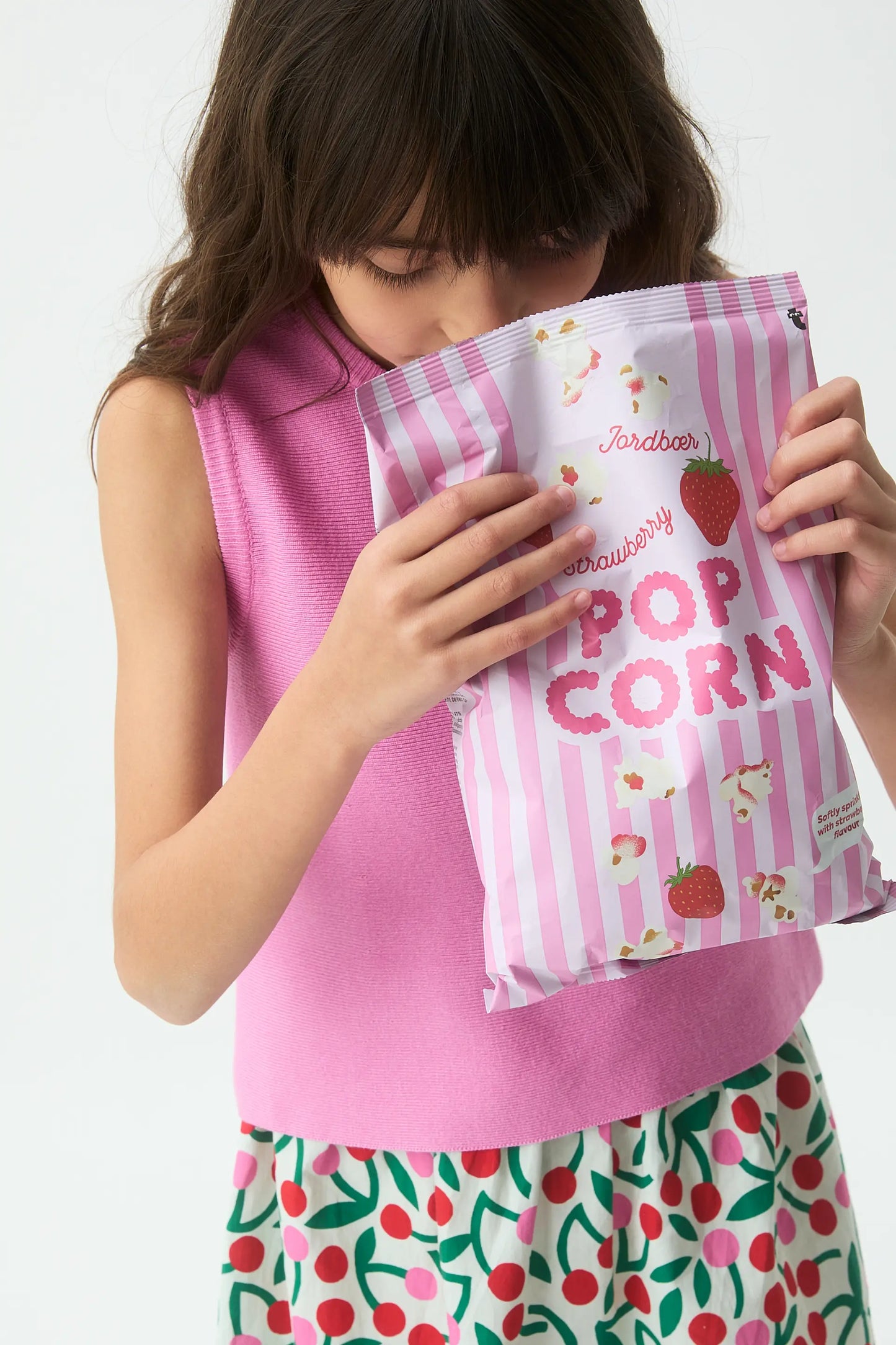 Top in maglia rosa per bambine
