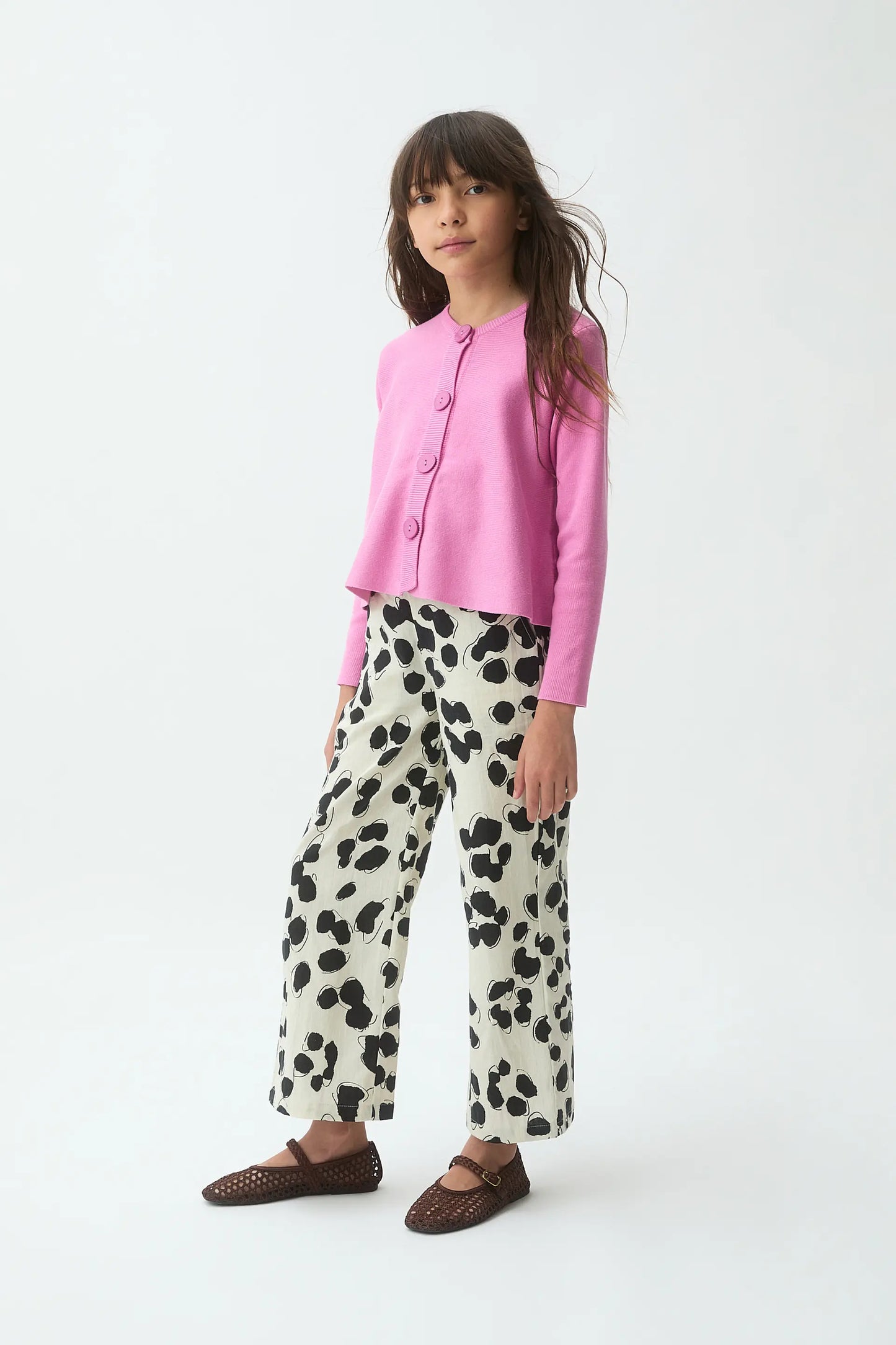 Pink knit cardigan for girls