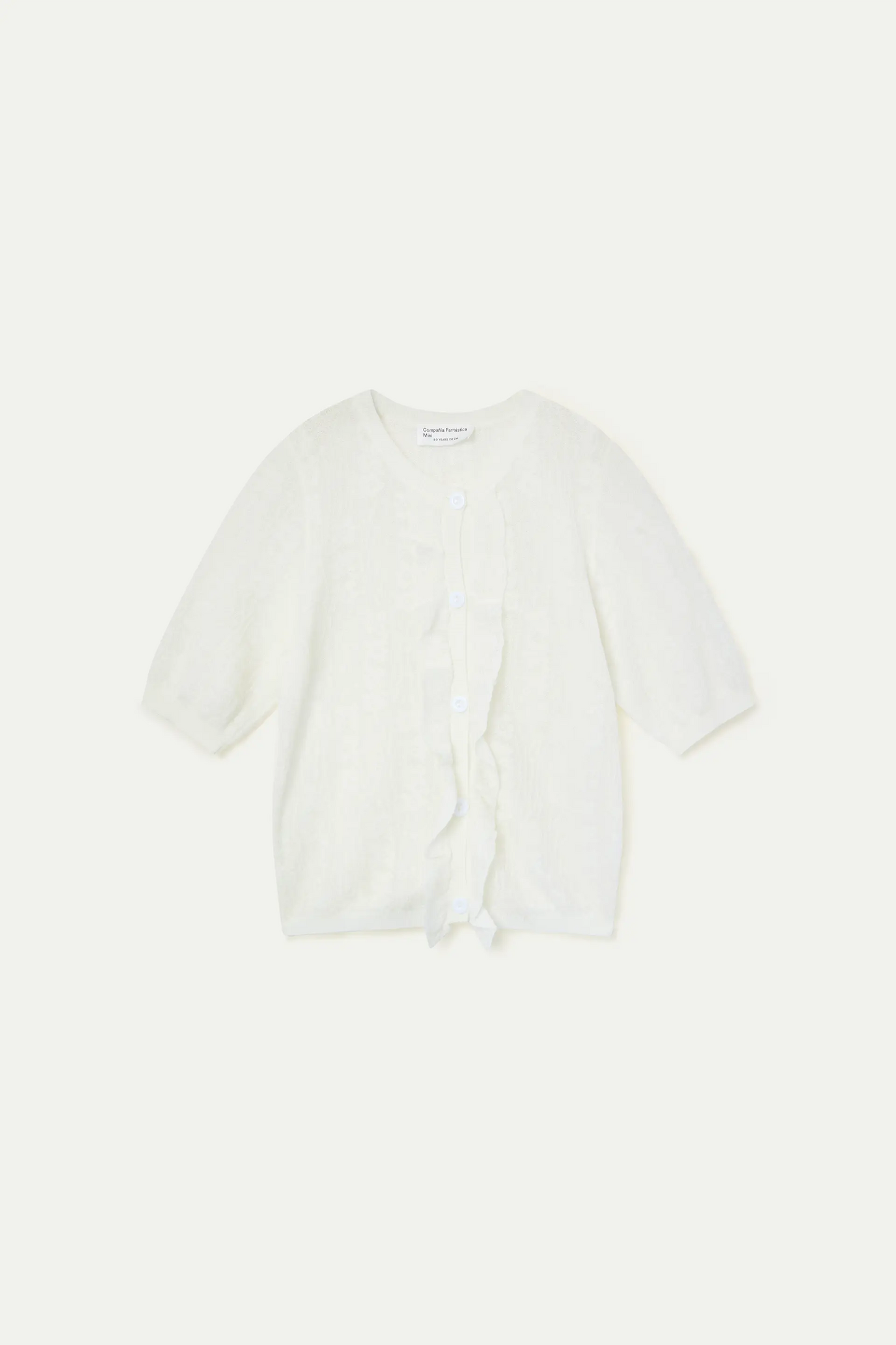 Cárdigan de niña punto blanco