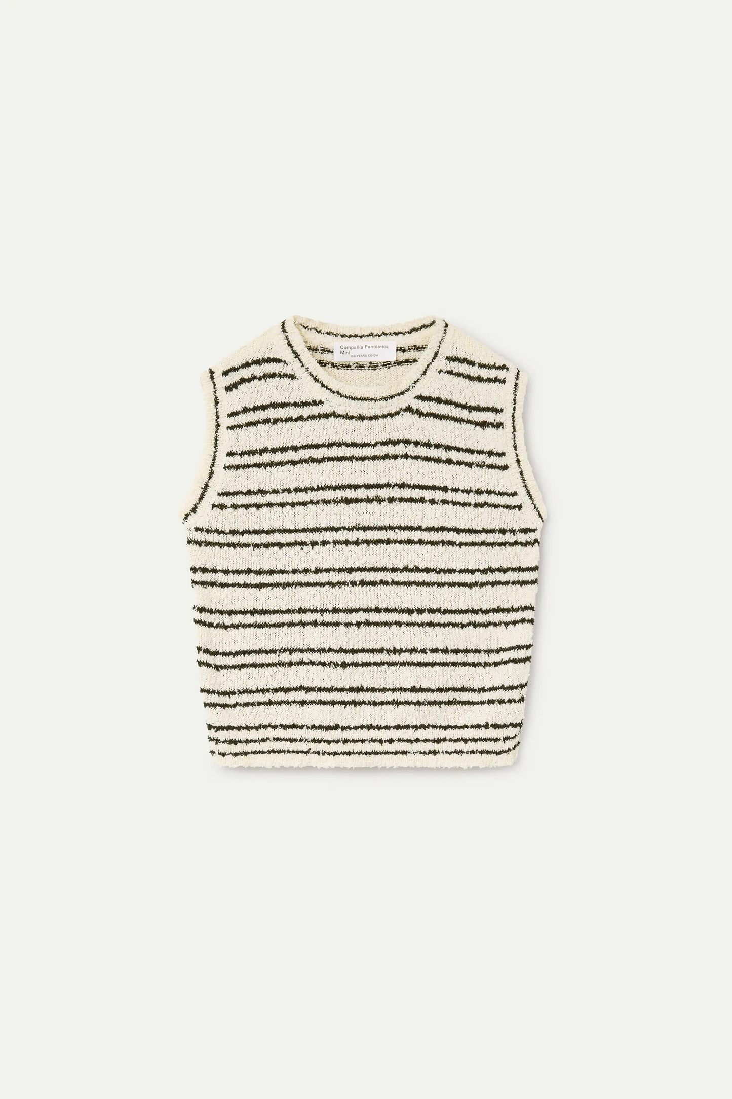 Top de niña con estampado de  rayas blanco y negro